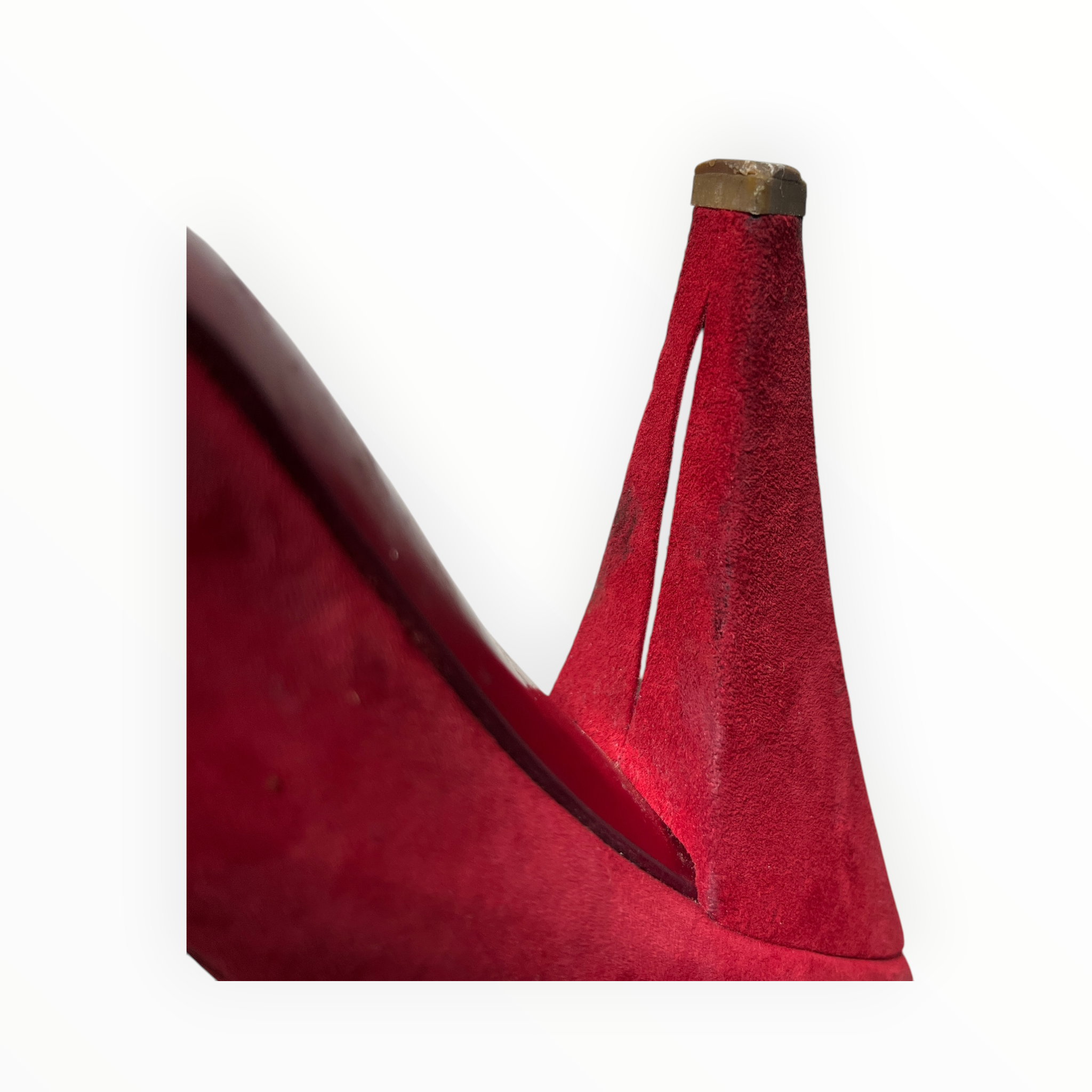 YVES SAINT LAURENT/Heels/EU 36.5/Suede/RED/TASSEL HEEL (LACE TEAR) view 12