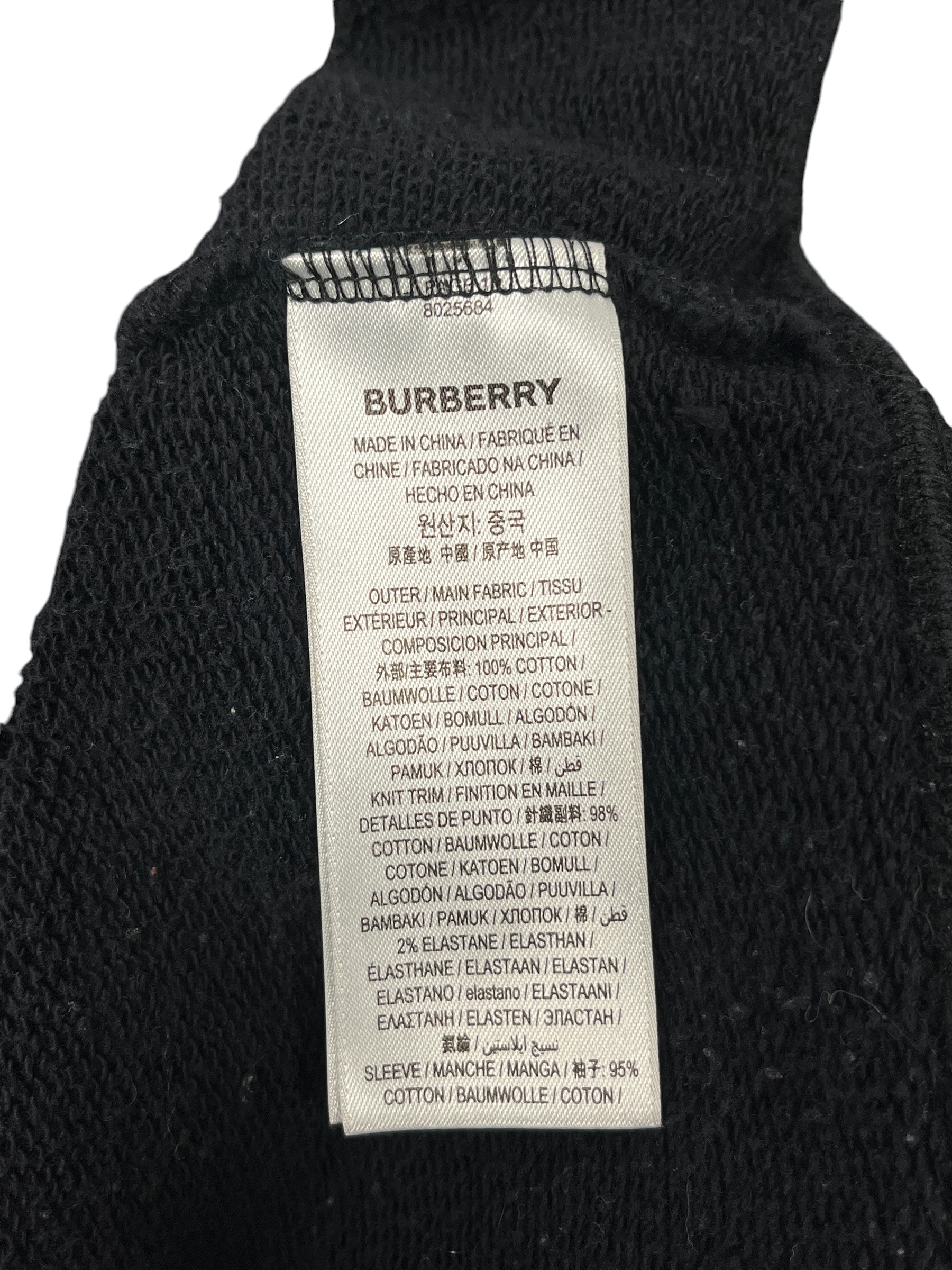 BURBERRY/Jacket/L/Cotton/BLK/BLACK ZIP UP WITH PLAID SLEEVE view 4
