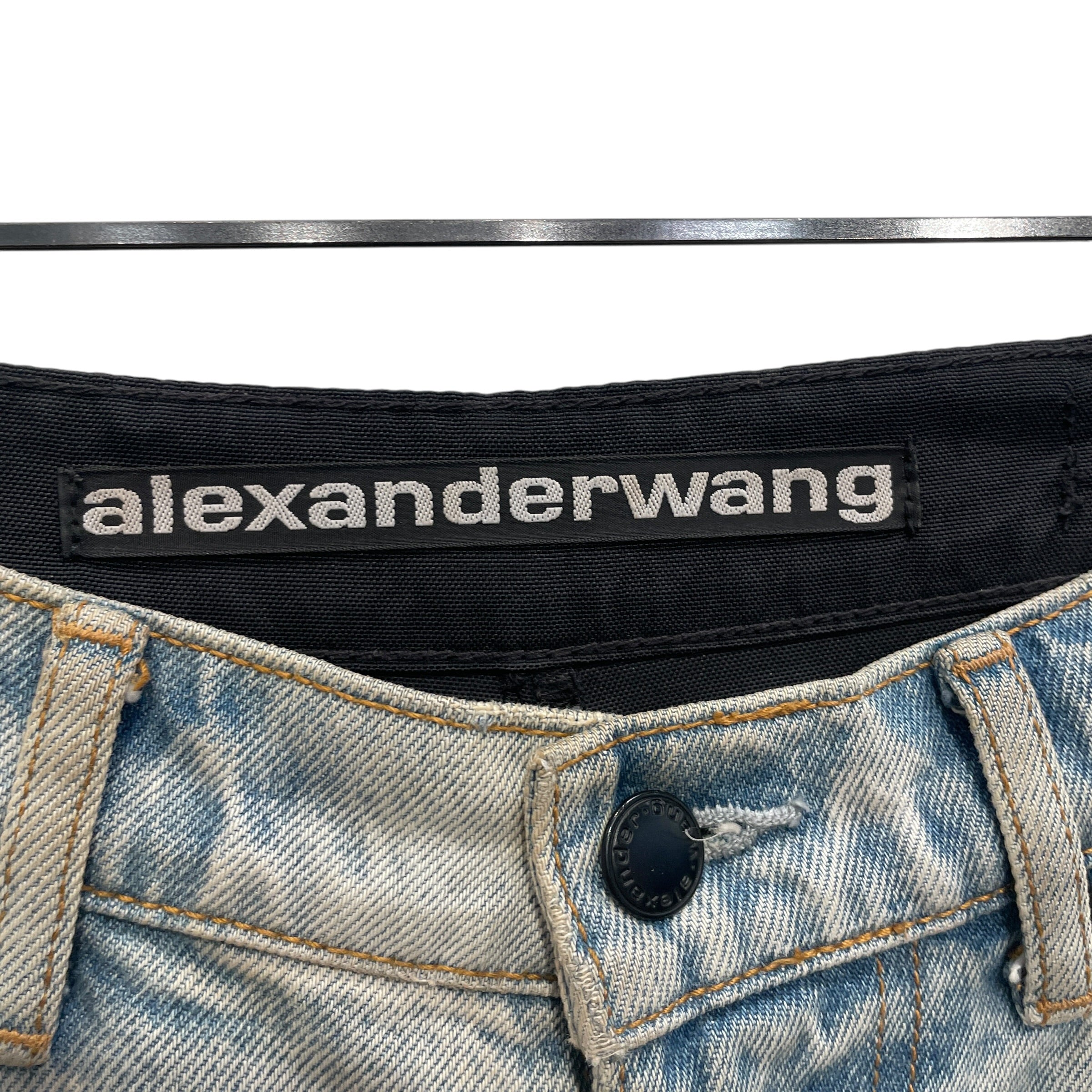 Alexander Wang/Bottoms/27/Cotton/BLU/HALF DENIM  HALF NYLON SPLIT view 3