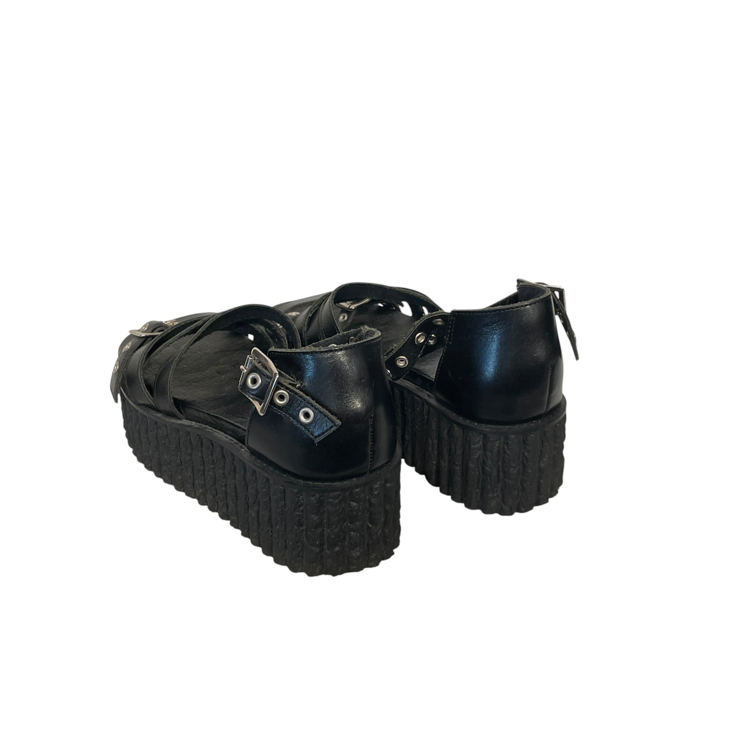 tricot COMME des GARCONS/Sandals/US 8/Leather/BLK/STRAP PLATFORM SANDAL view 4