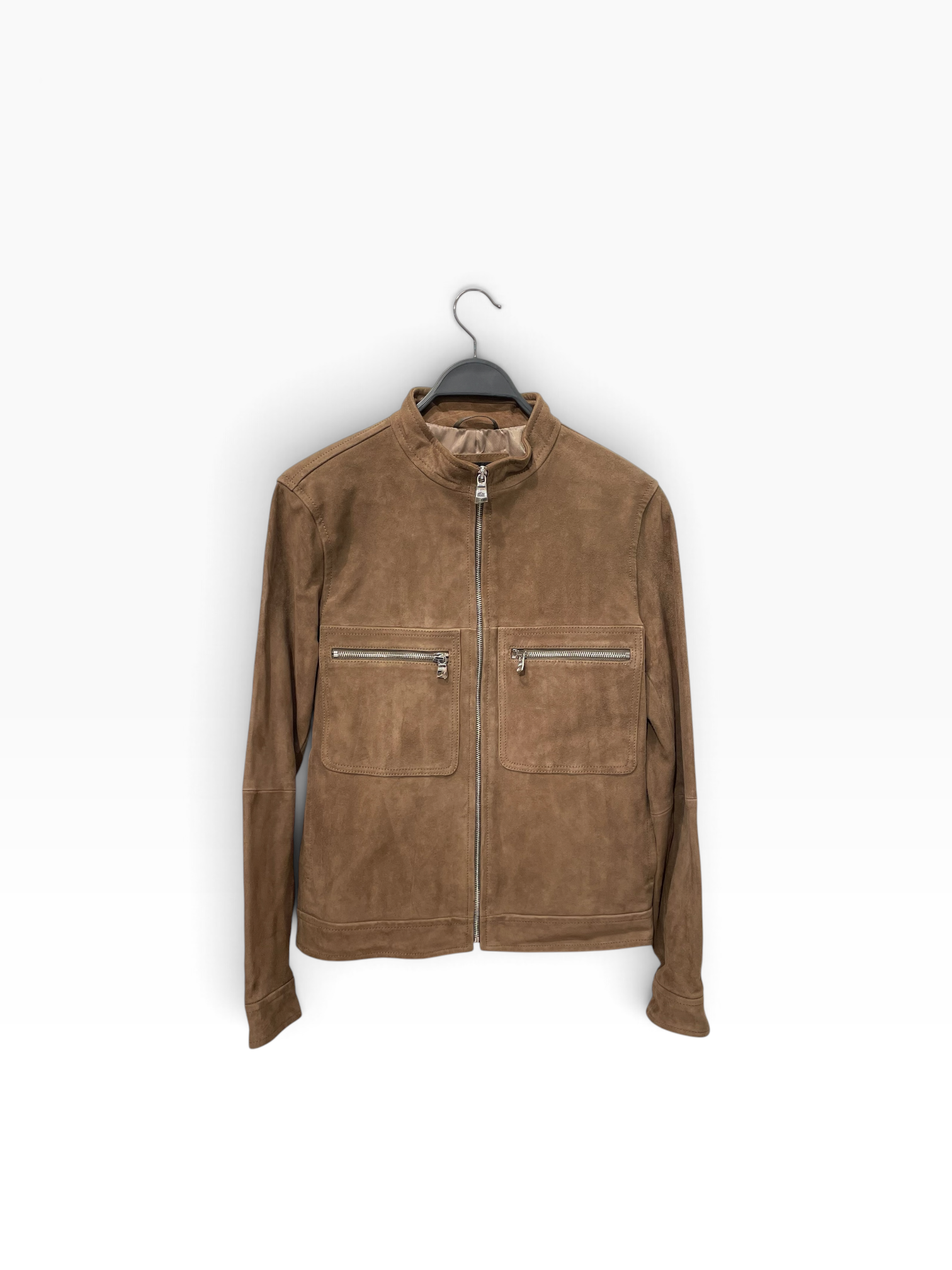 BANANA REPUBLIC/Leather Jkt/S/Suede/KHK/goat suede view 1