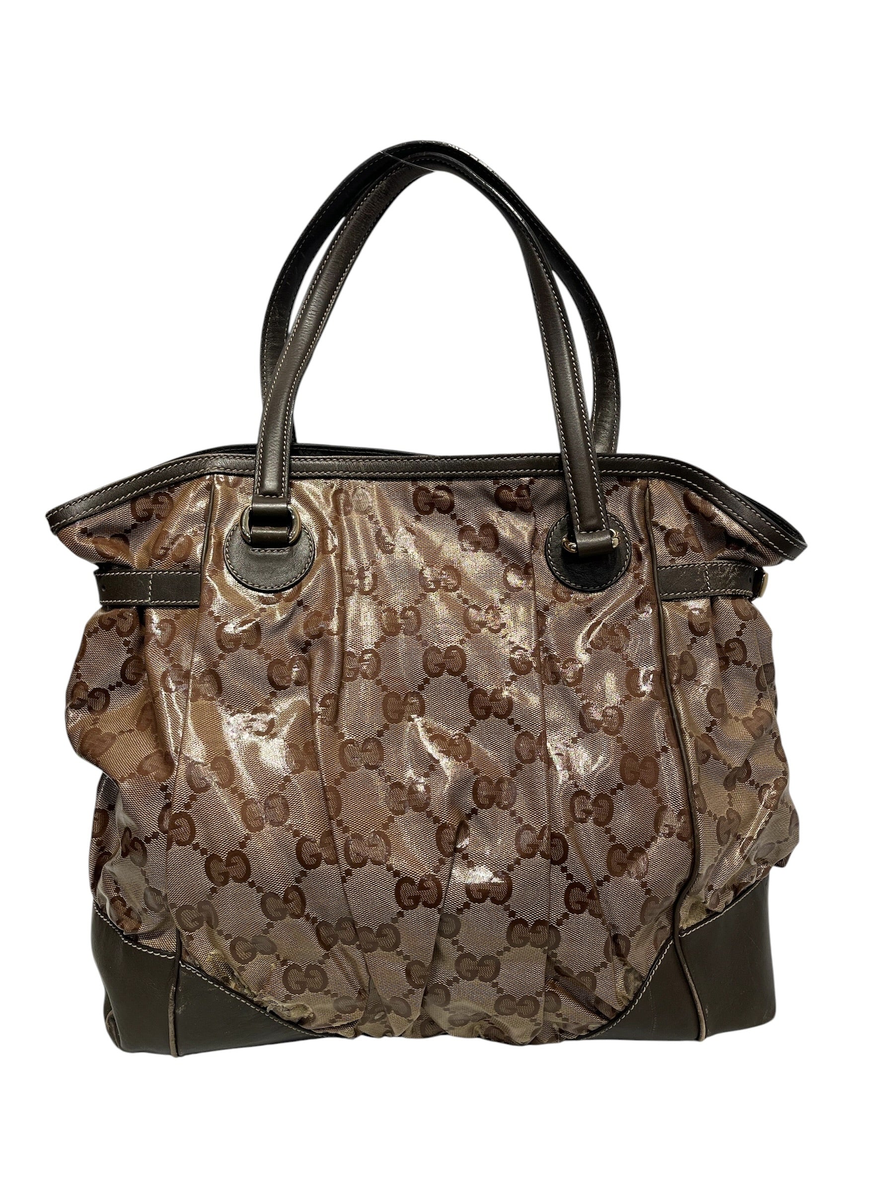GUCCI/Tote Bag/Monogram/BRW/Patent Moon Bag view 3