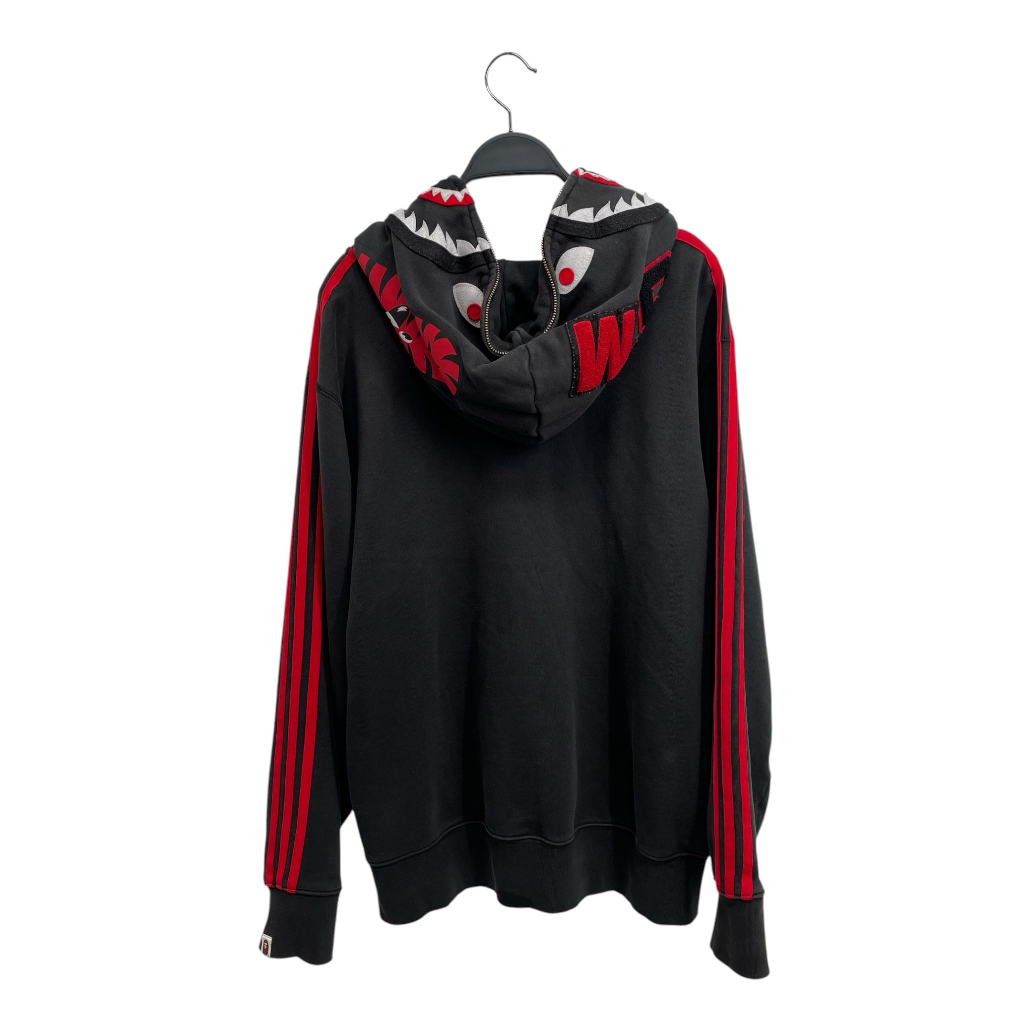 A BATHING APE/adidas/Hoodie/XL/Graphic/Cotton/BLK/RED STRIPES ON ARMS view 2