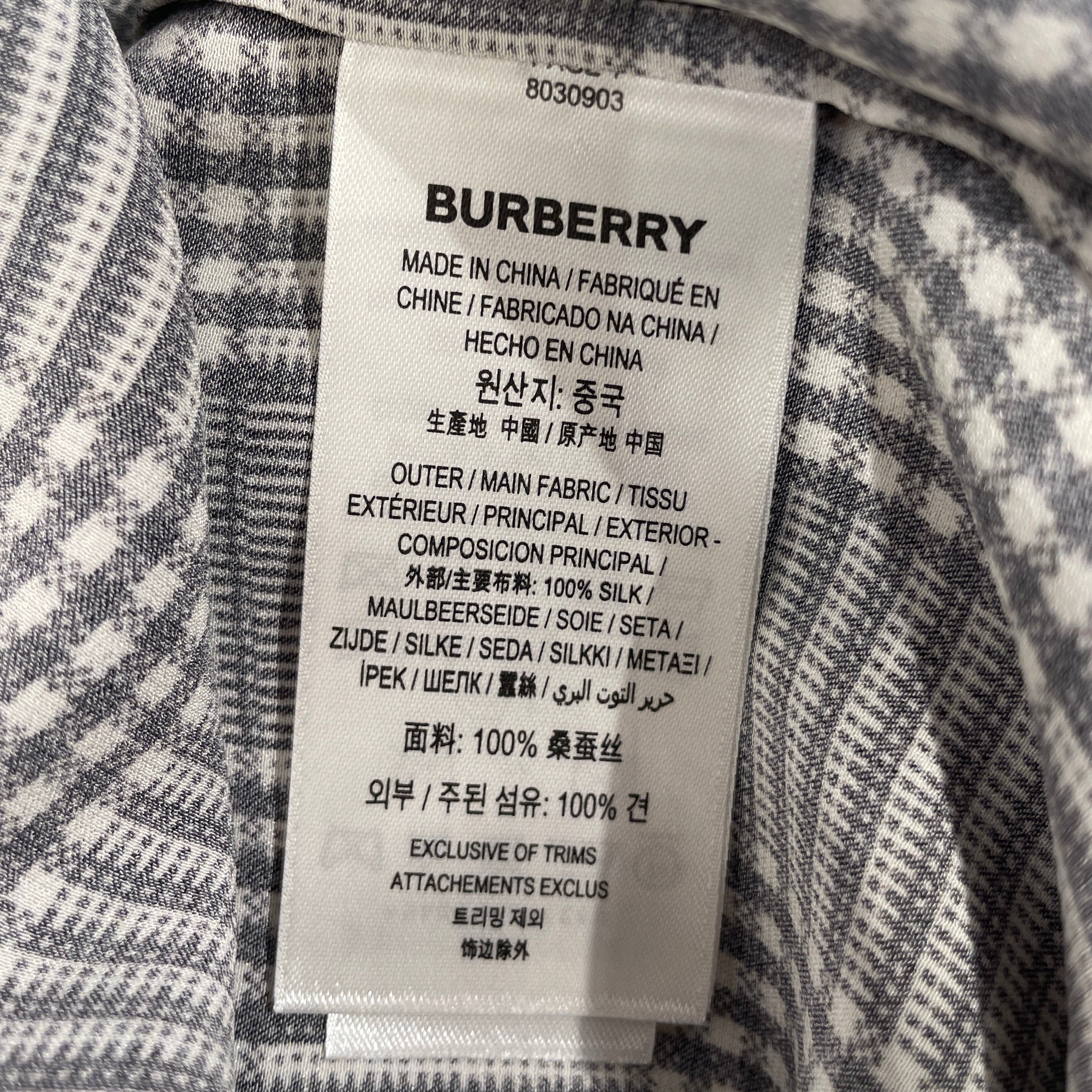 BURBERRY/LS Blouse/M/Plaid/BLK/ view 3