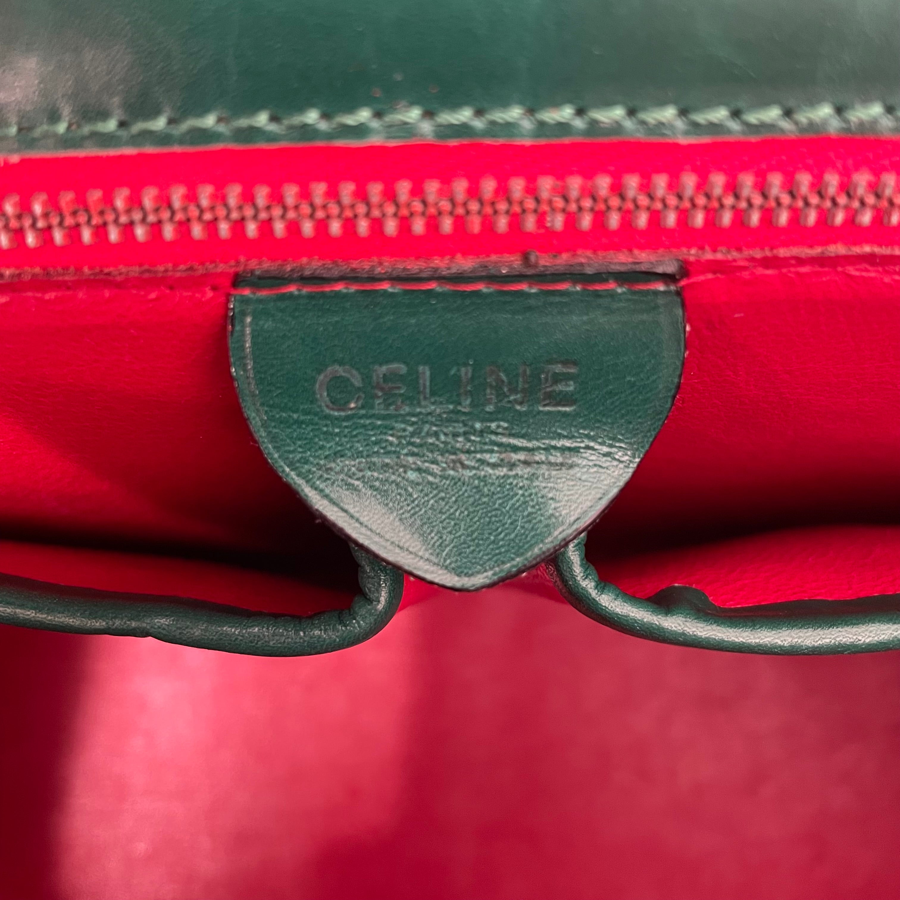 CELINE/Tote Bag/Cowhide/GRN/GOLDMETALLABEL view 5