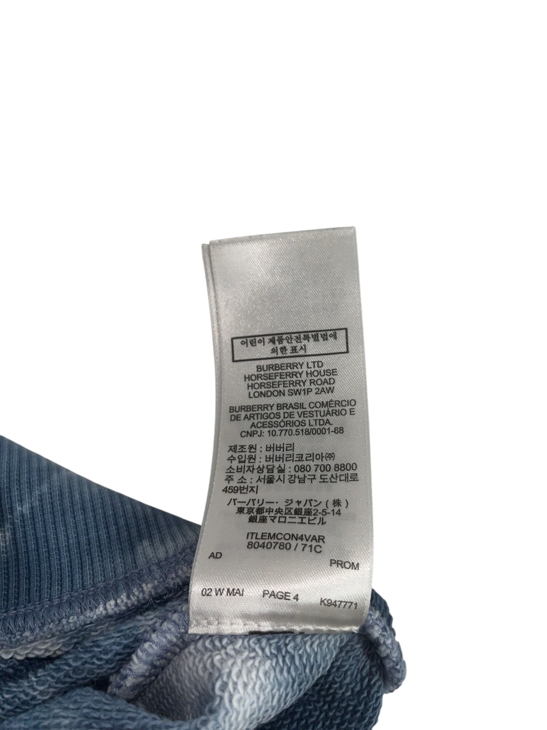 BURBERRY LONDON/Sweatshirt/XS/All Over Print/Cotton/BLU/Shark Print view 6