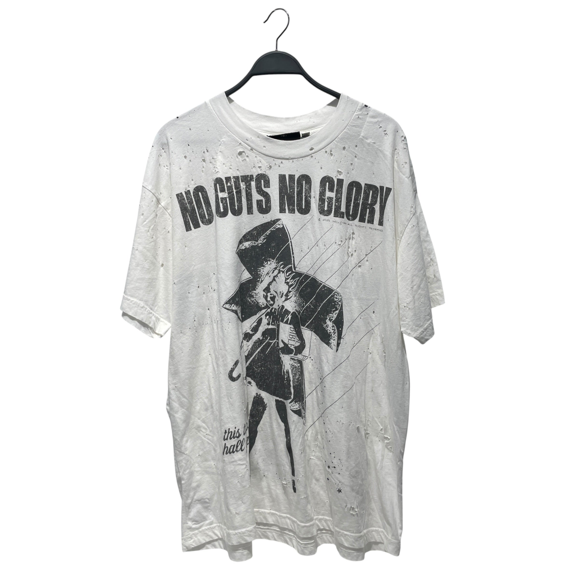 HELLSTAR/T-Shirt/XL/Cotton/WHT/NO GUTS NO GLORY view 1