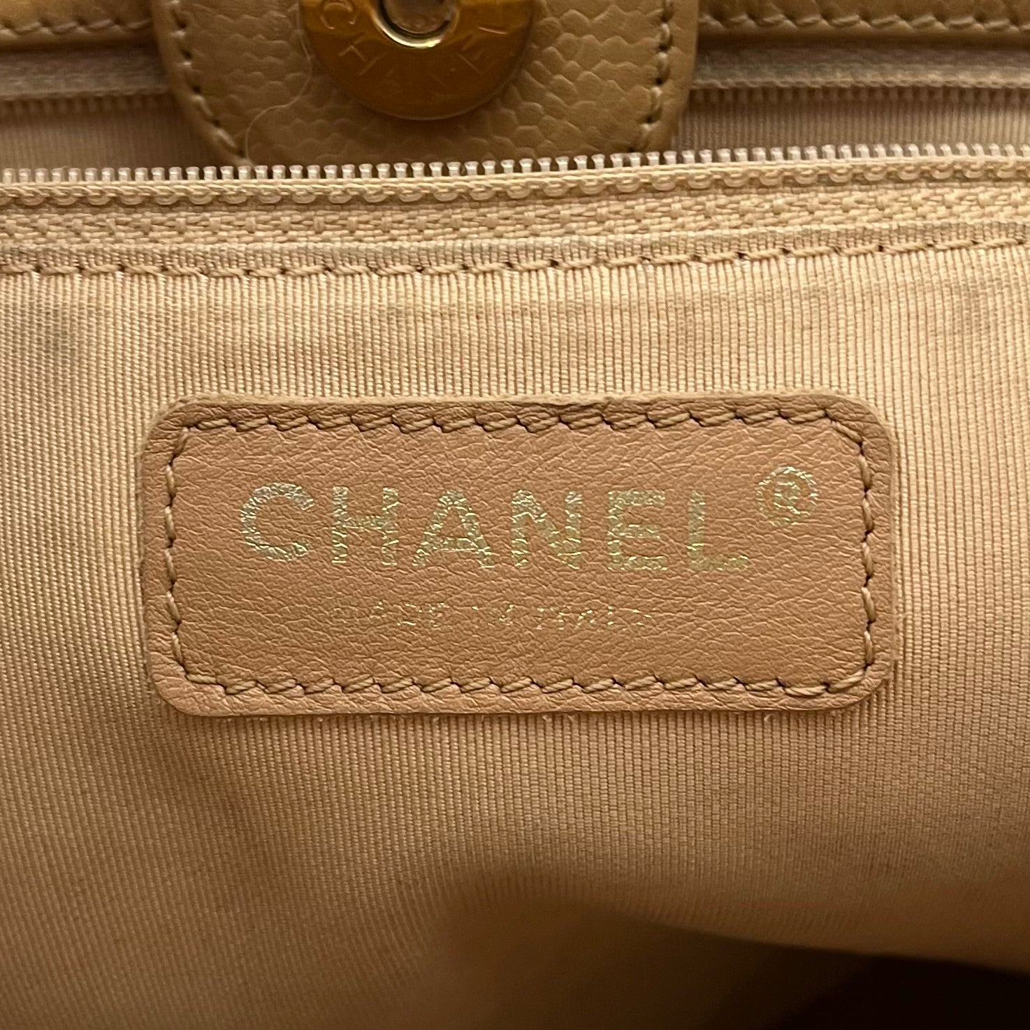 CHANEL/Tote Bag/Leather/BEG/Petite Shopping Tote view 5