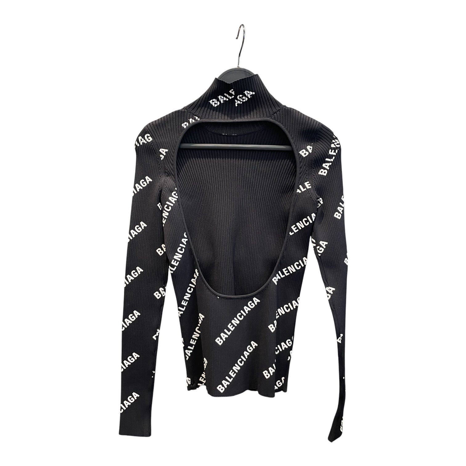 BALENCIAGA/Sweater/S/All Over Print/Cotton/BLK/WHITE ALL OVER PRINT/BACKLESS view 1