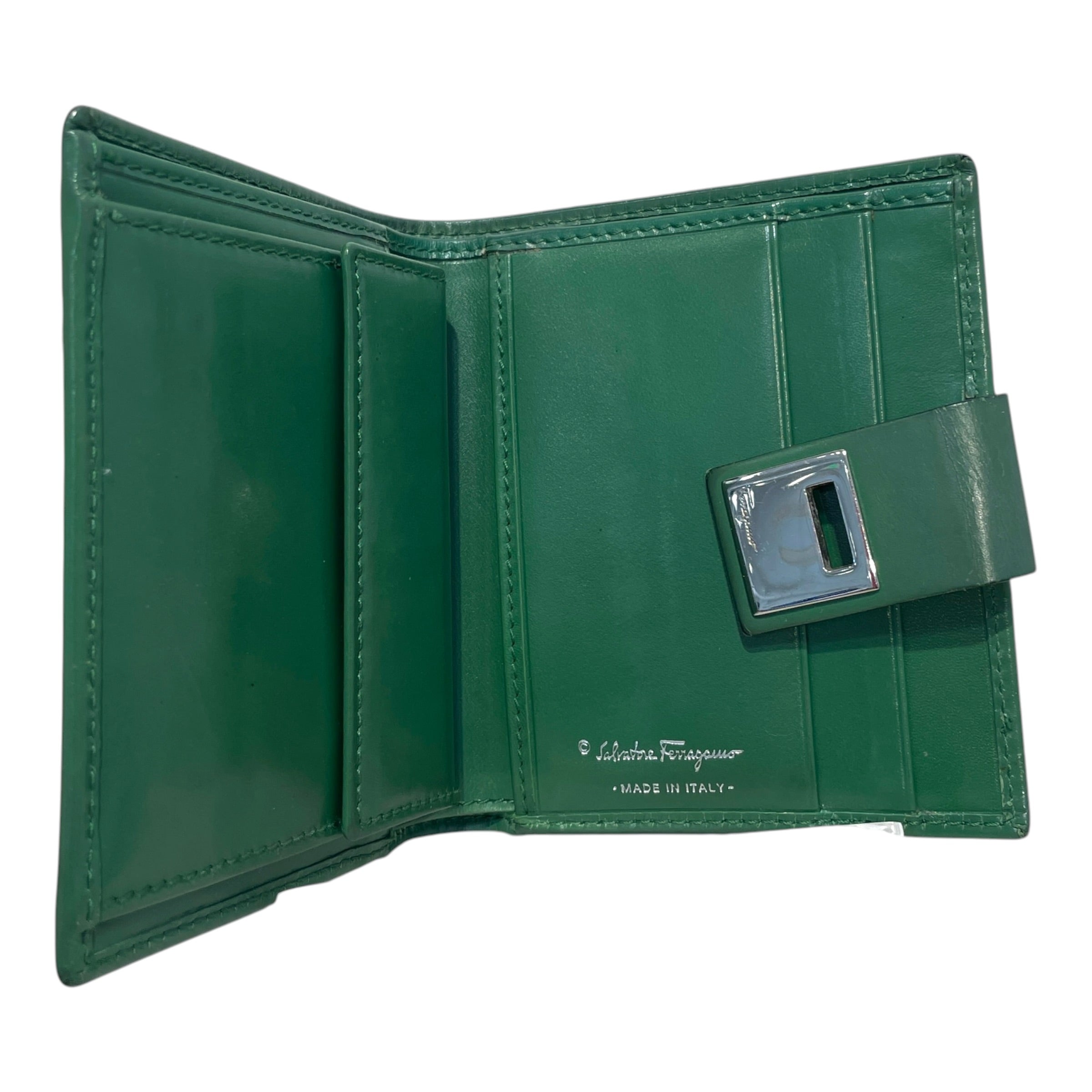 Salvatore Ferragamo/Bifold Wallet/Leather/GRN/L's/Gancini Compact Wallet view 3
