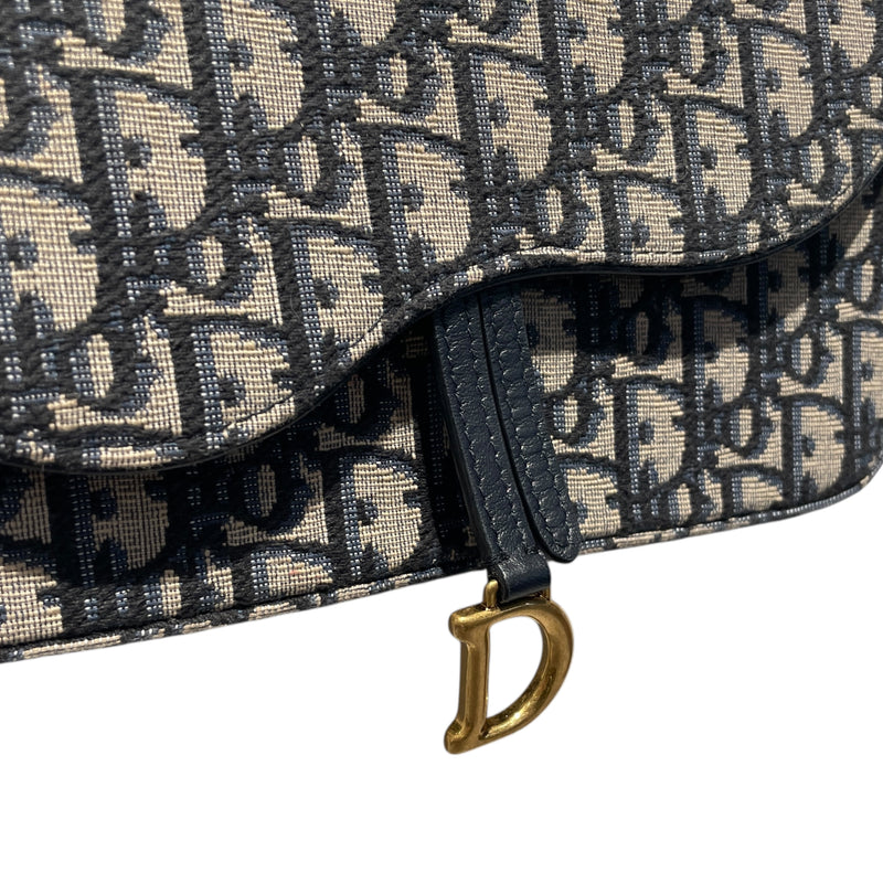 Christian Dior/Cross Body Bag/Cotton/NVY/saddie wallet