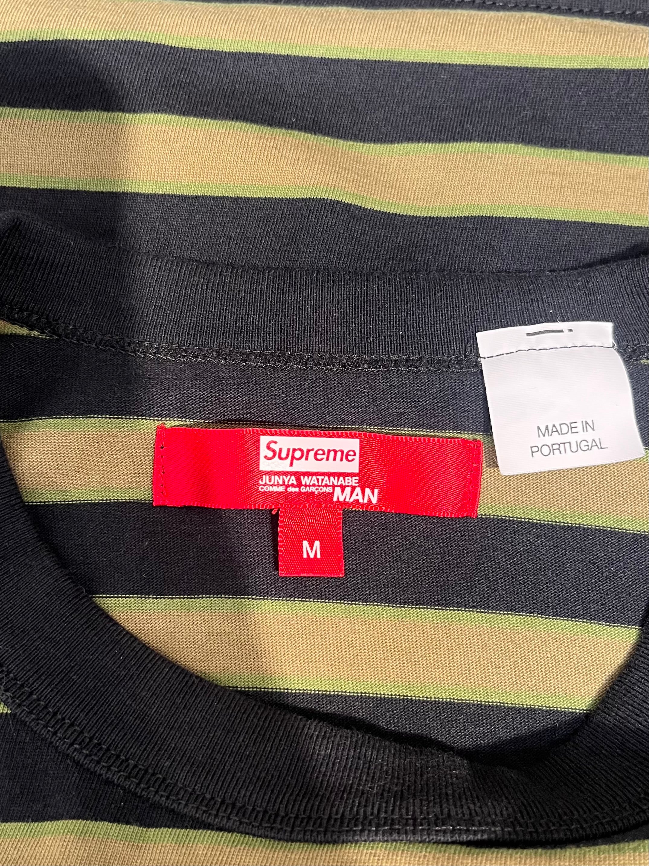 Supreme/JUNYA WATANABE COMME des GARCONS/T-Shirt/L/Cotton/GRN/Stripe/OVERSIZED view 3