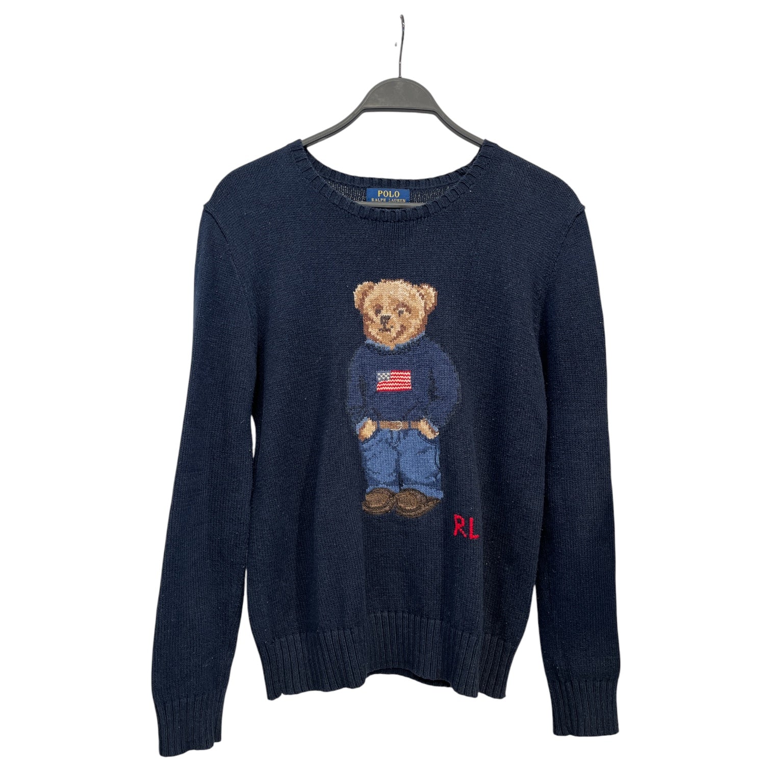 POLO RALPH LAUREN/Sweatshirt/XL/Wool/NVY/polo bear knit view 1