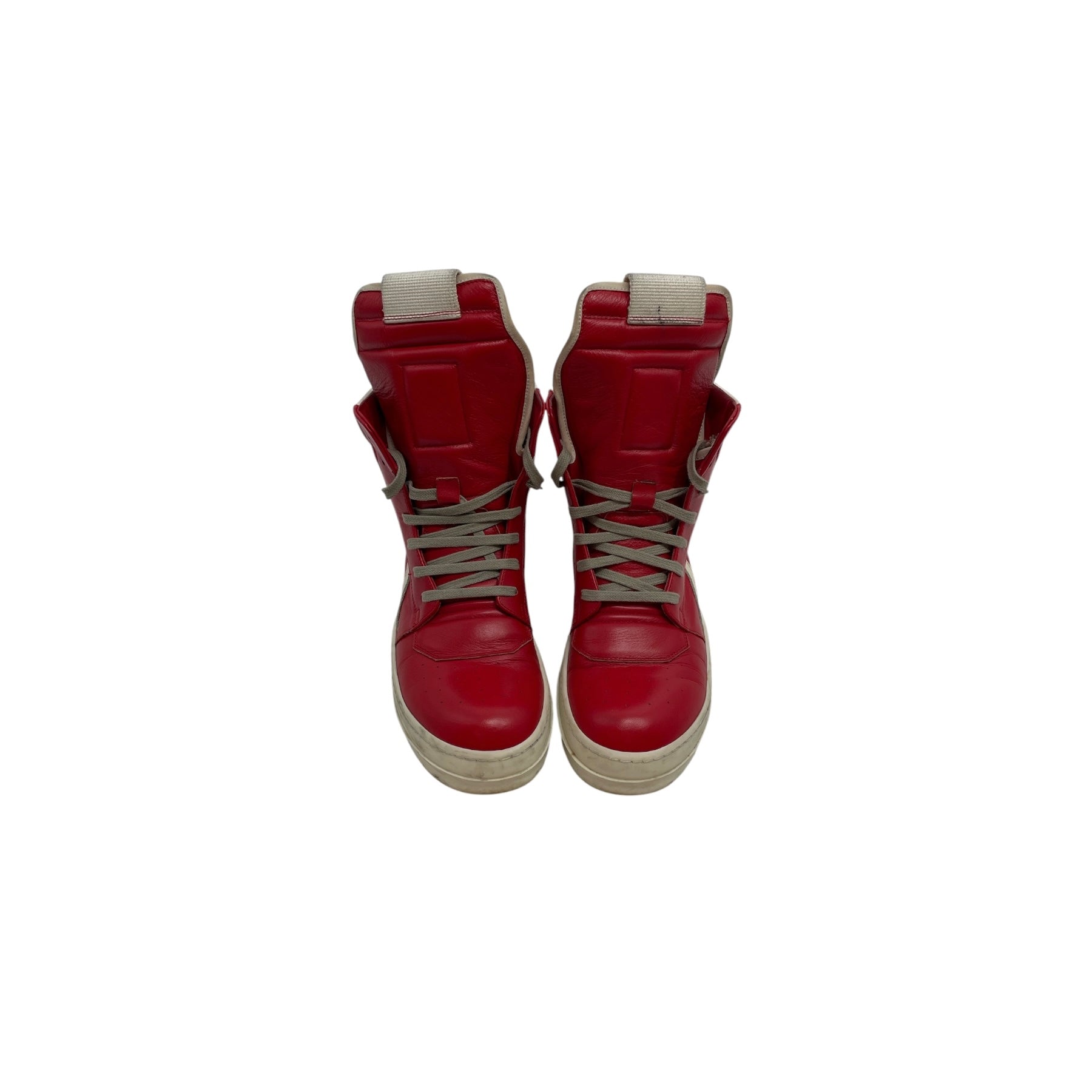 Rick Owens/Hi-Sneakers/EU 40/Leather/RED/GEOBASKET\CARDINAL RED\MILK view 3