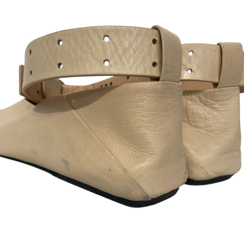 JIL SANDER/Dress Shoes/EU 39.5/Goat Leather/BEG/Ankle Strap/paige bin buckle loafer