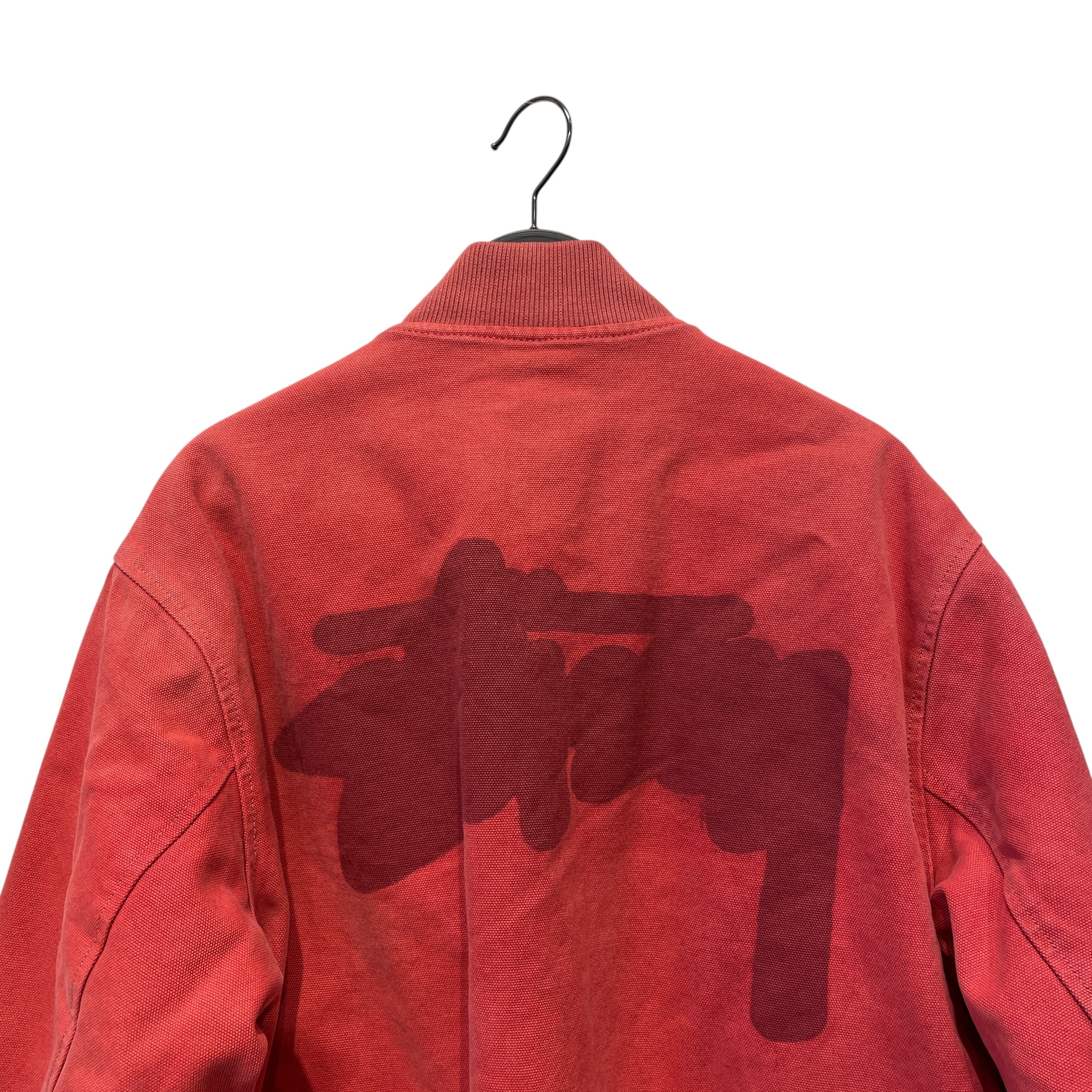 STUSSY/Baseball Jkt/S/Cotton/RED/GHOST LOGO VARSITY view 5