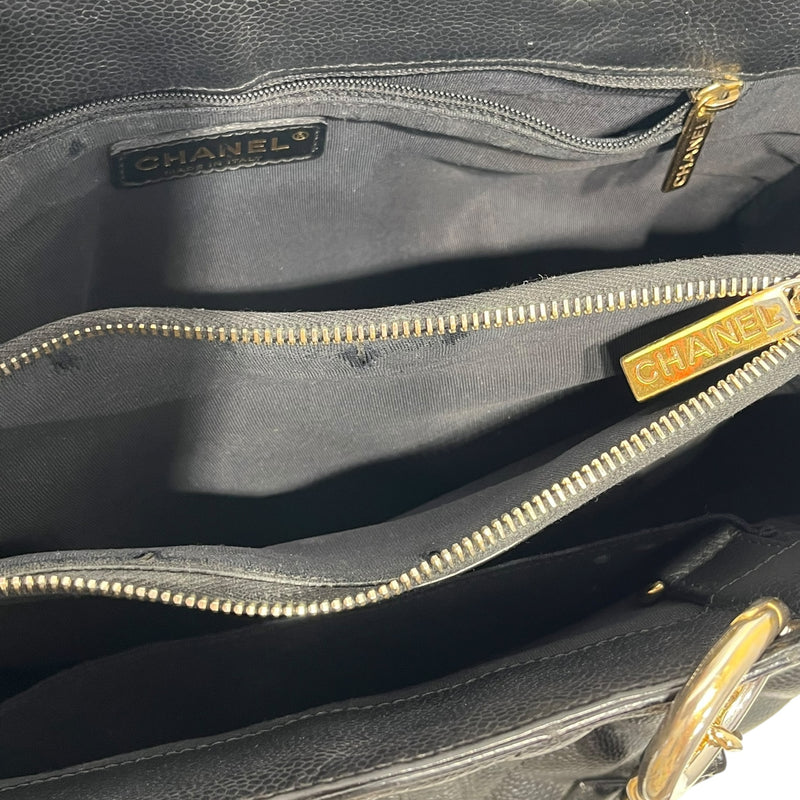CHANEL/Hand Bag/Leather/BLK/caviar grand shoppig tote