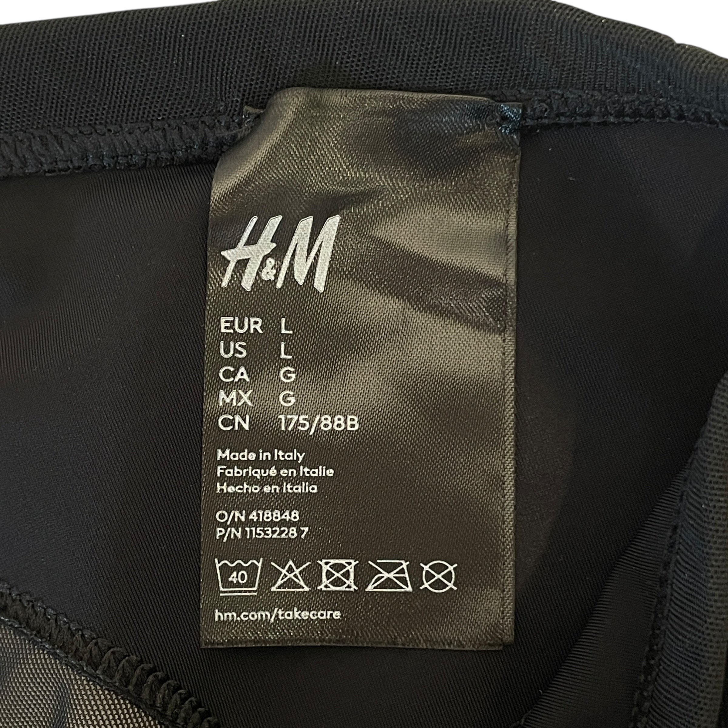 MUGLER/H&M/Skinny Pants/L/Nylon/BLK/ view 4