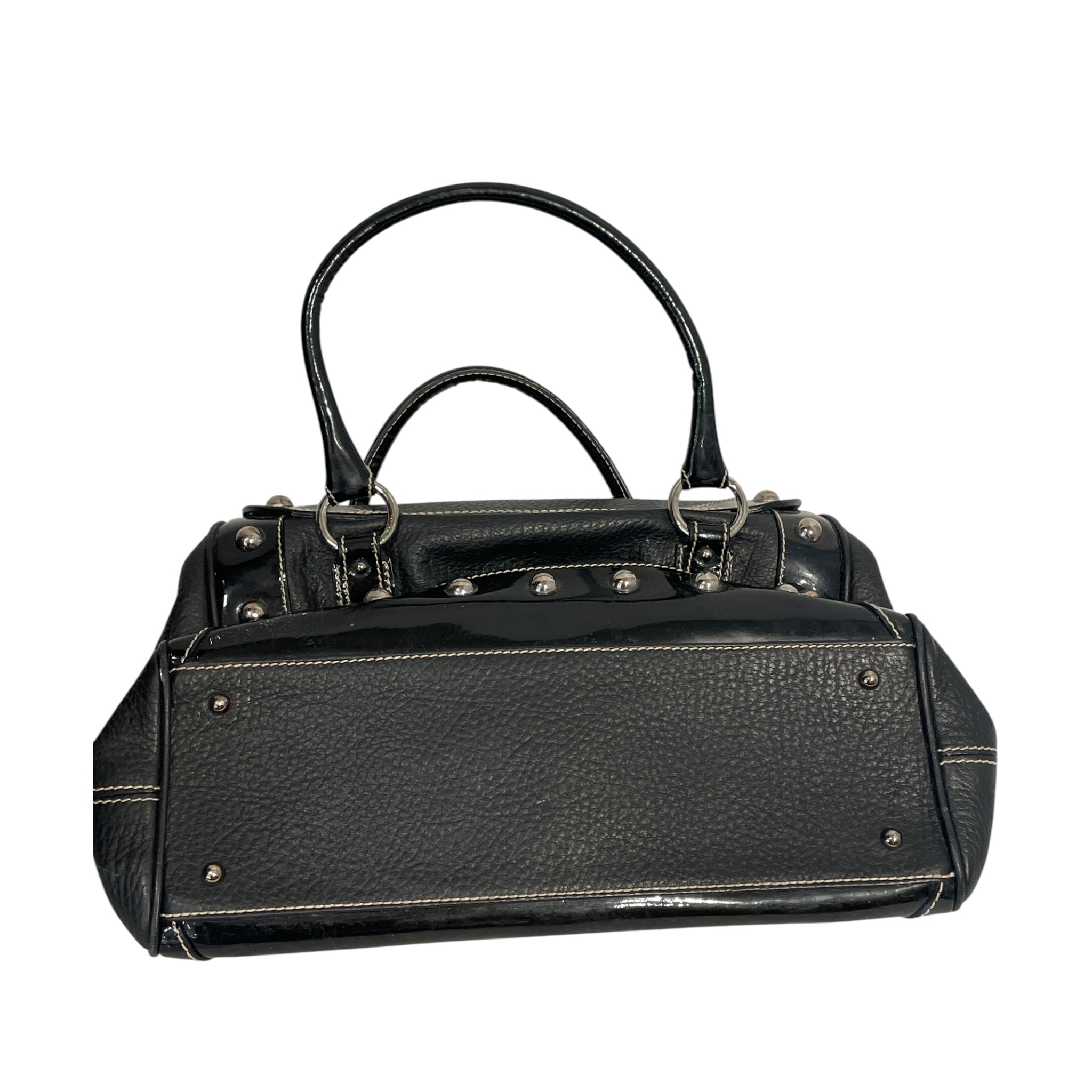 DOLCE&GABBANA/Hand Bag/Leather/BLK/Silver Stud Lined Bag view 2