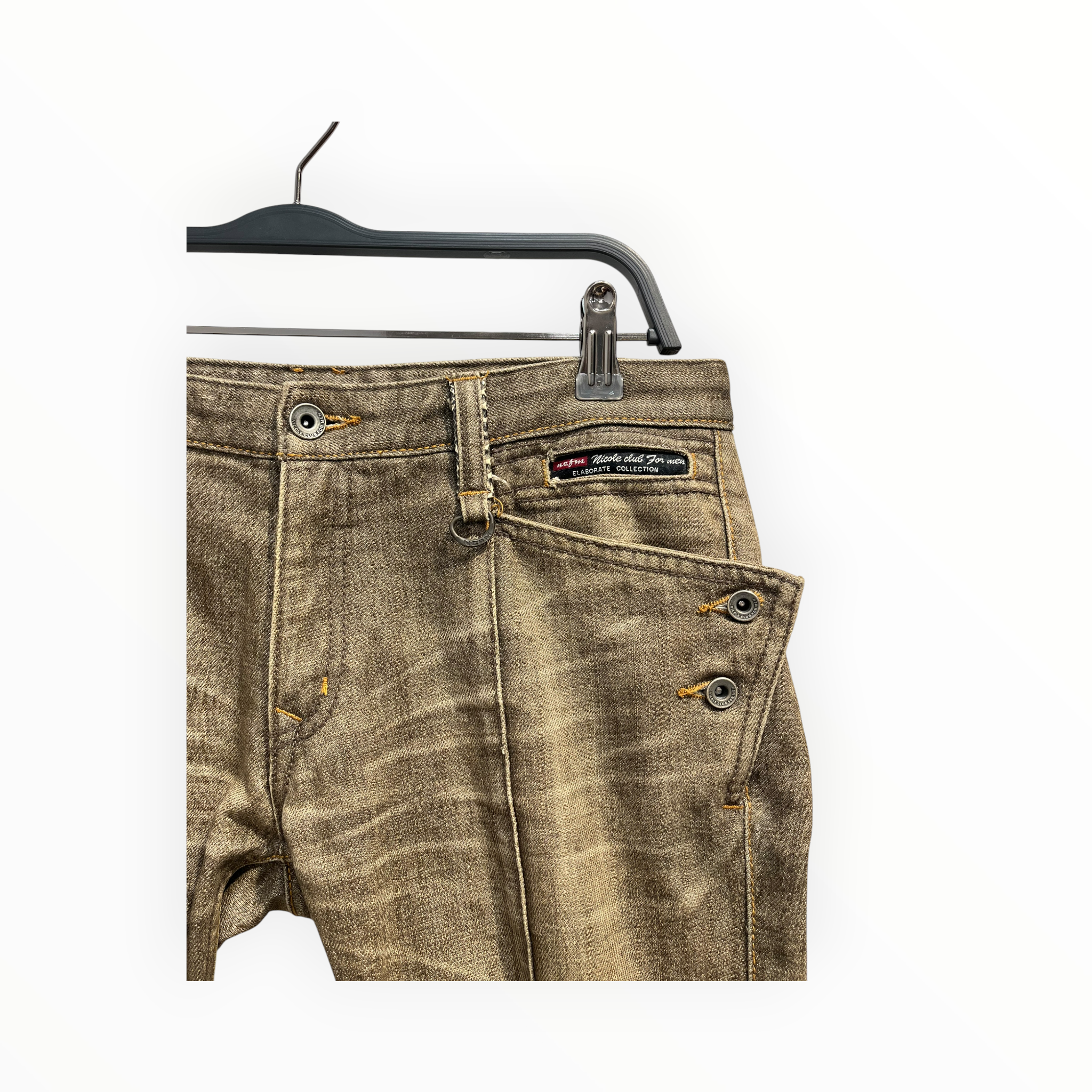 NICOLE CLUB FOR MEN/Shorts/Cotton/BEG/snake skin acents view 2