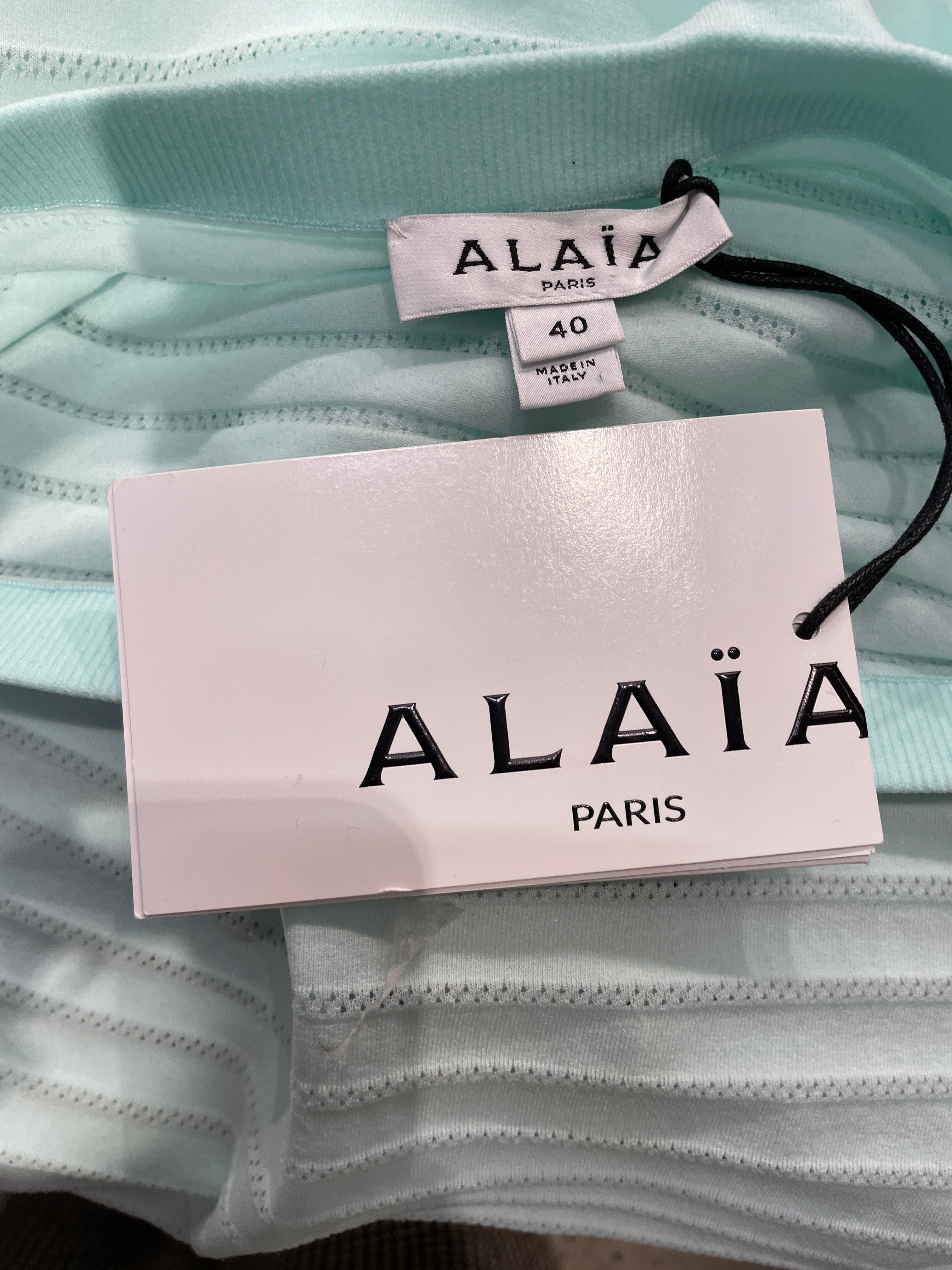 ALAIA/Long Skirt/40/Nylon/BLU/Maxi Length/RIBBED LIGHT BLU view 4
