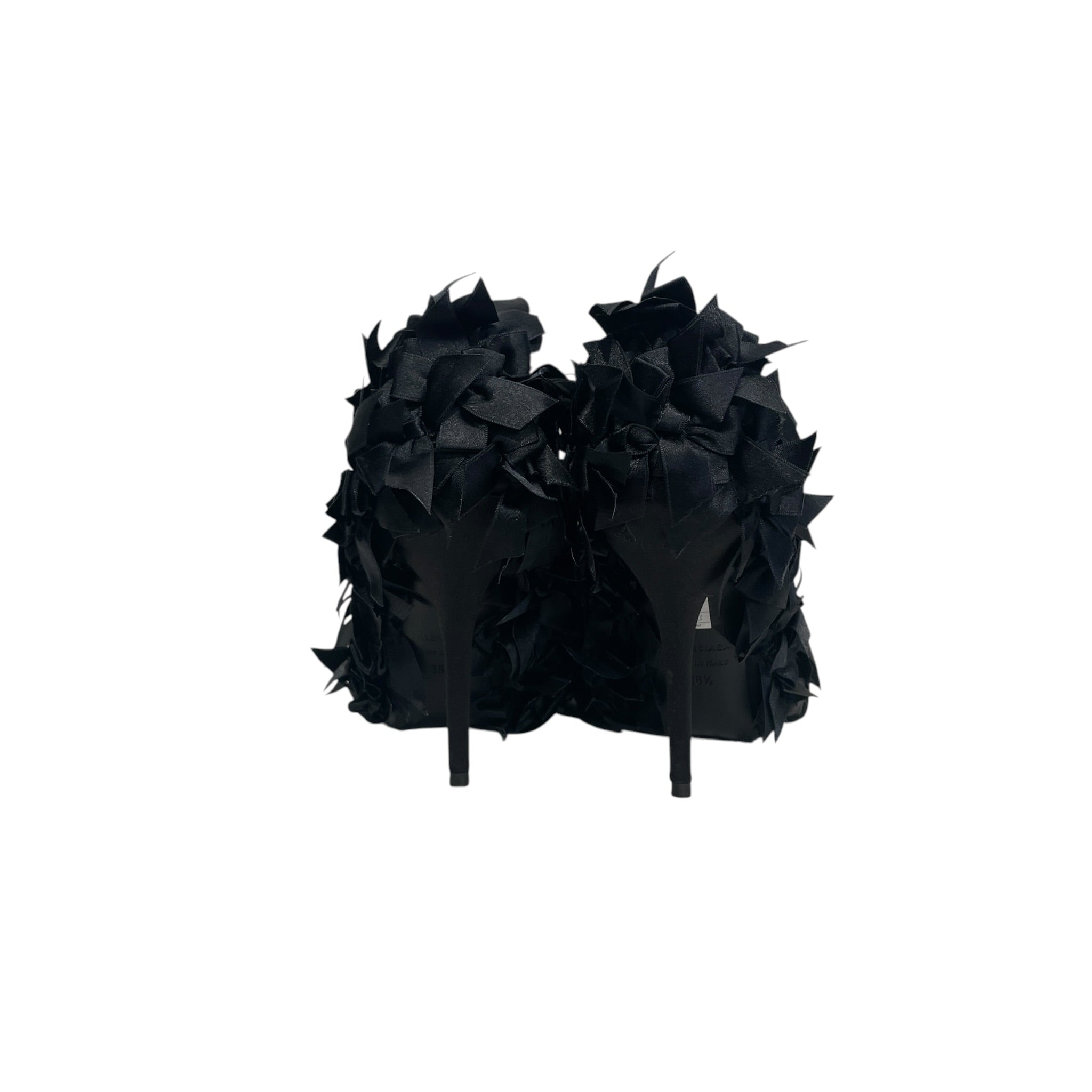 BALENCIAGA/Heels/EU 38.5/Leather/BLK/BOW ALL OVER HEEL view 2