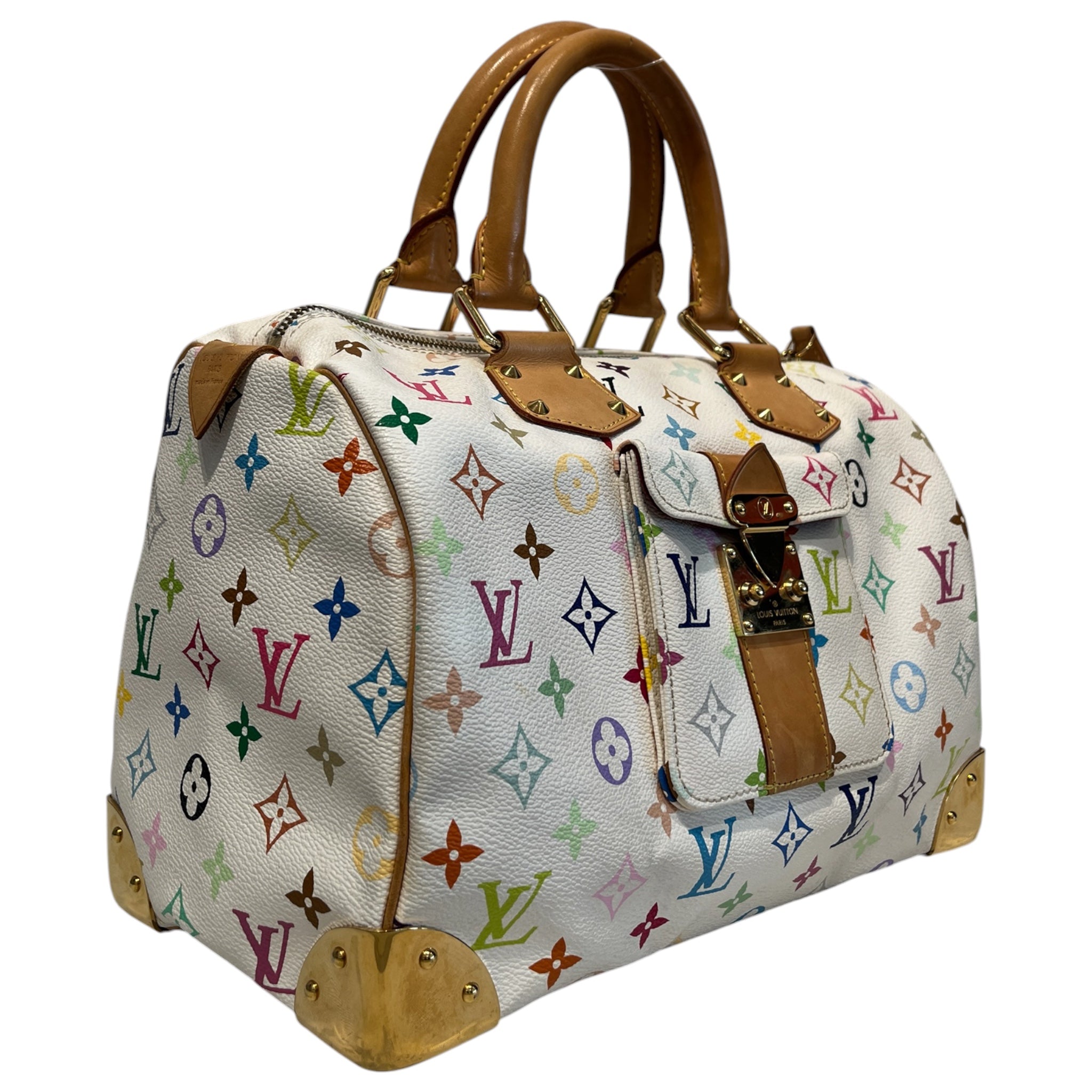 LOUIS VUITTON/Hand Bag/Monogram/Leather/WHT/multi color speedy 30 view 3