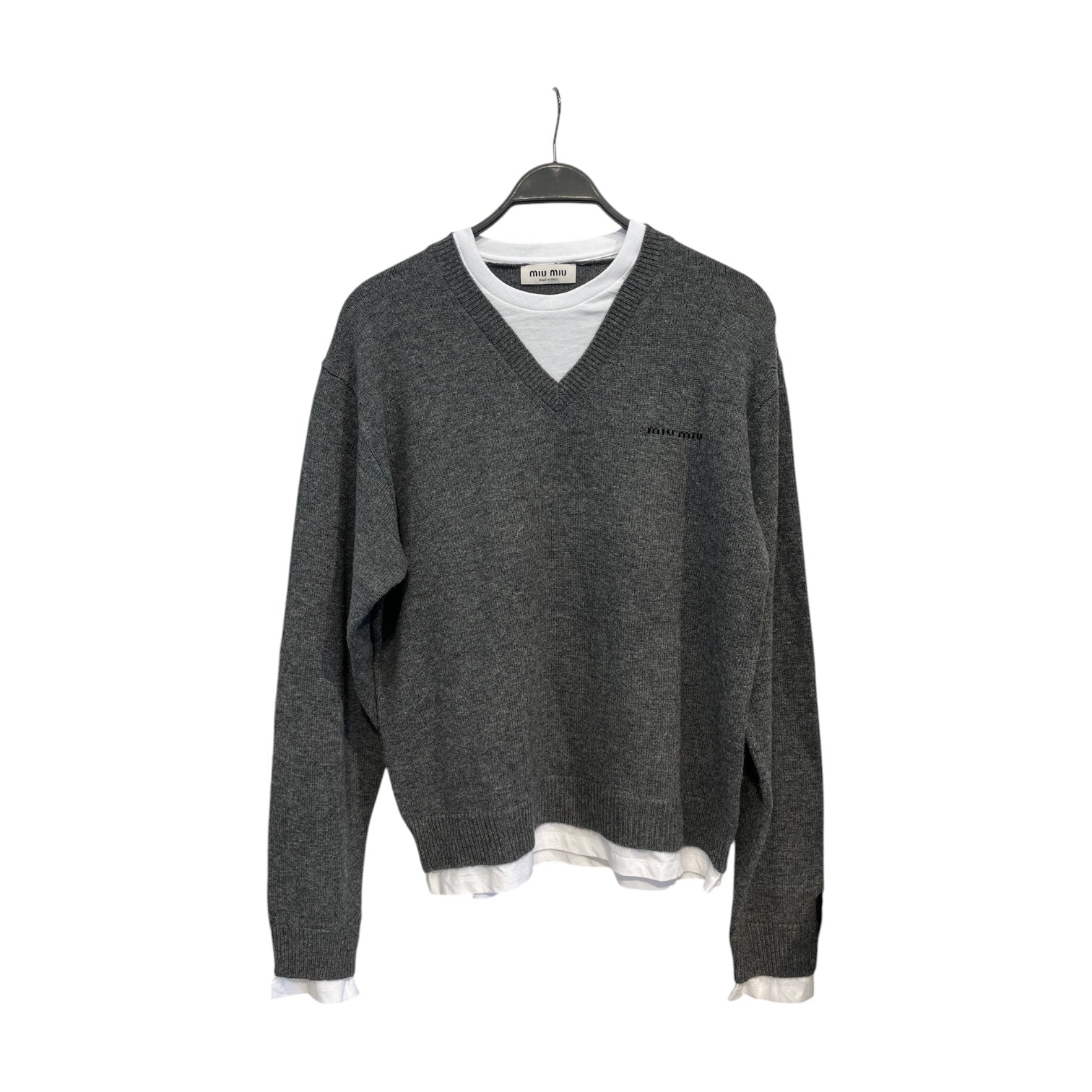 MIU MIU/LS Shirt/L/Wool/GRY/ls knit view 1