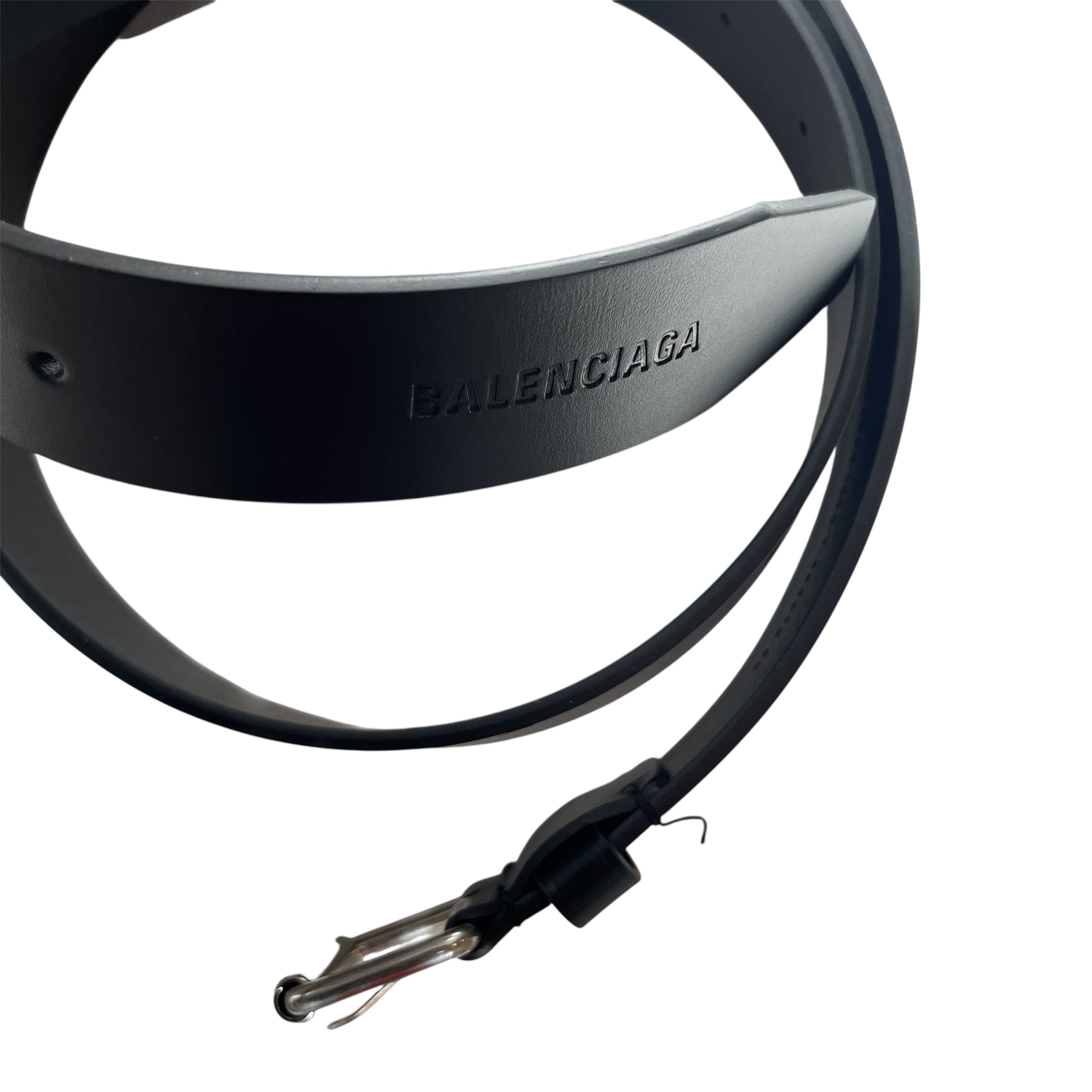 BALENCIAGA/Belt/Leather/BLK/SLVR HARDWARE view 3