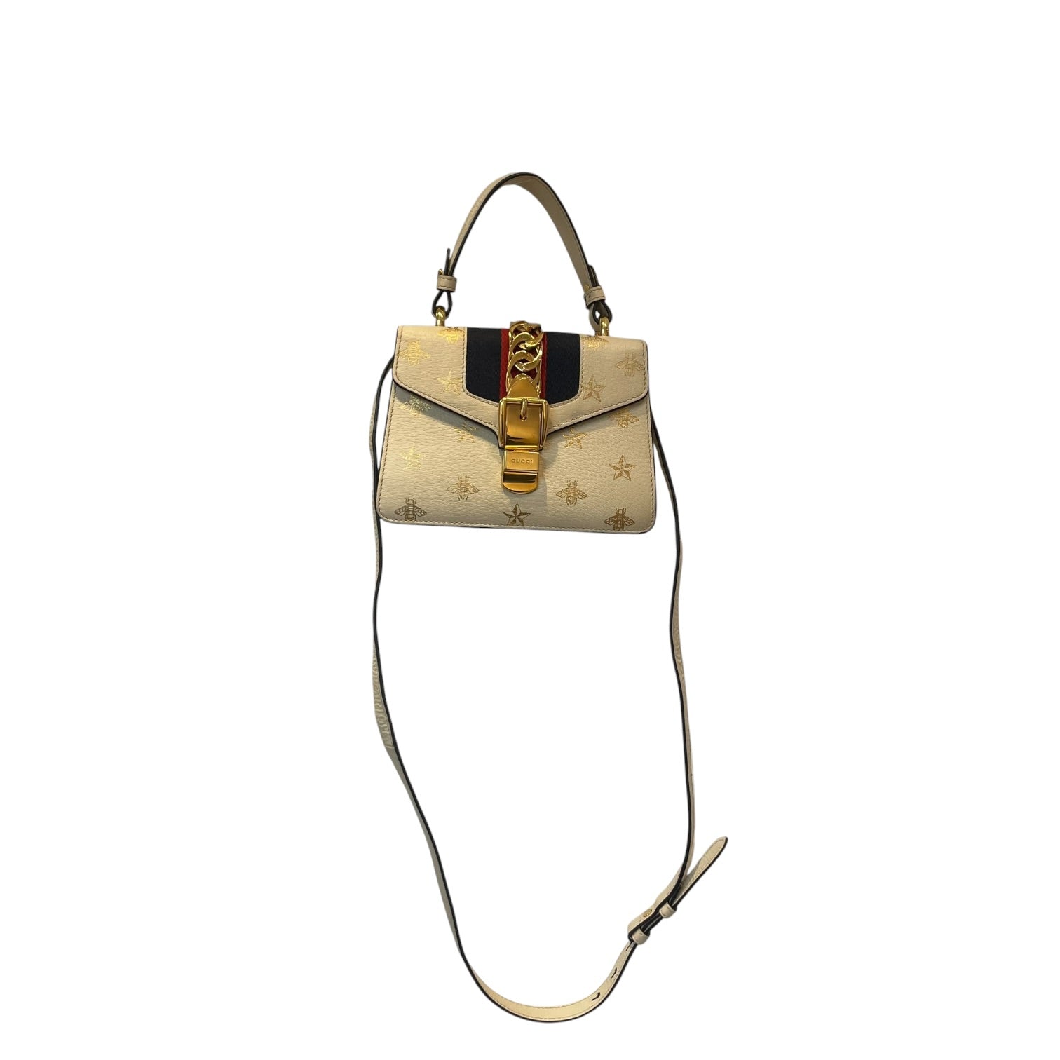 GUCCI/Cross Body Bag/Animal Pattern/Leather/CRM/RWB ROPE STRAP/BEES&STARS view 1