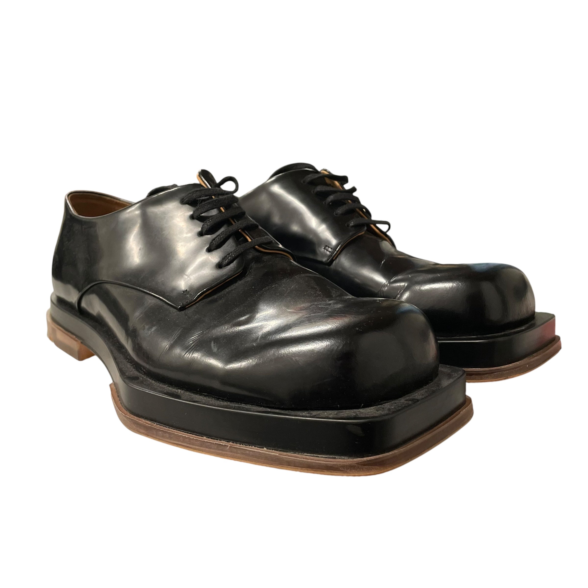BOTTEGA VENETA/Dress Shoes/EU 45/Leather/BLK/square toe derby view 1