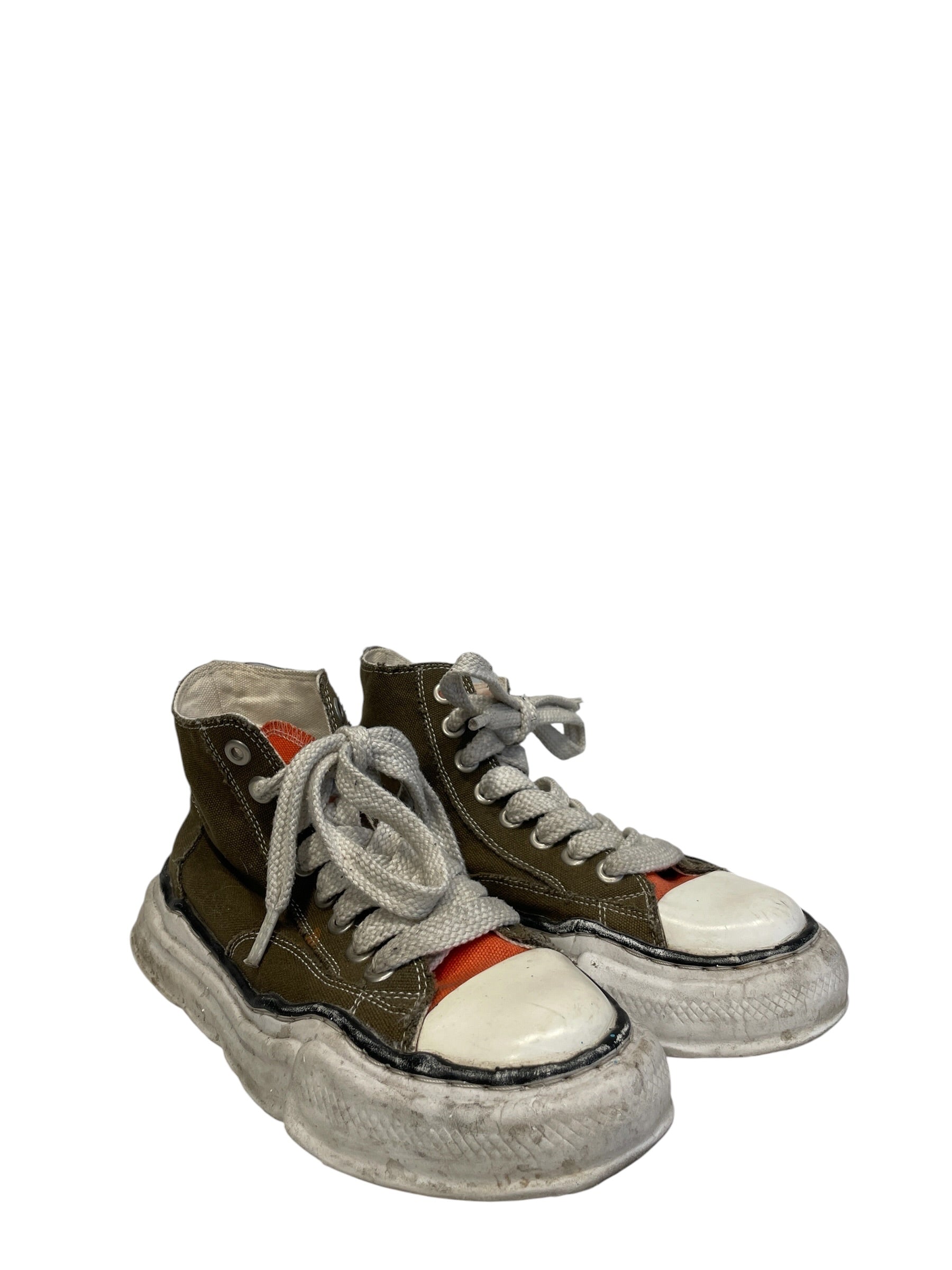 MIHARA YASUHIRO/Hi-Sneakers/EU 38/Cotton/MLT/ORANGE PATCH BACK view 1