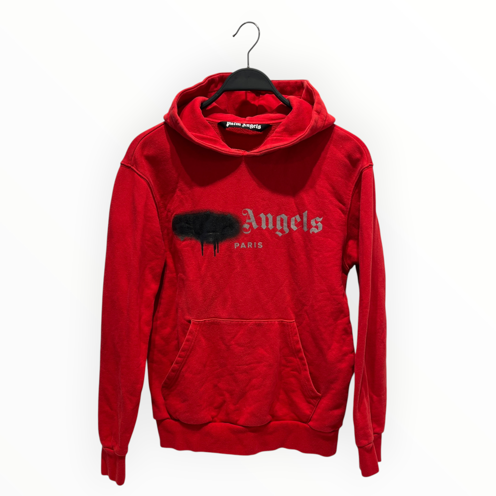 Palm Angels/Hoodie/XXS/Cotton/RED/black spray logo view 1