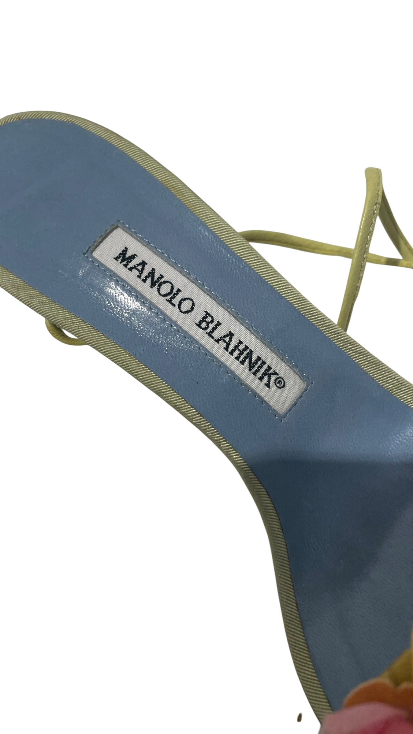 MANOLO BLAHNIK/Heels/EU 37/Nylon/GRN/Floral Lace Up Sandal view 3