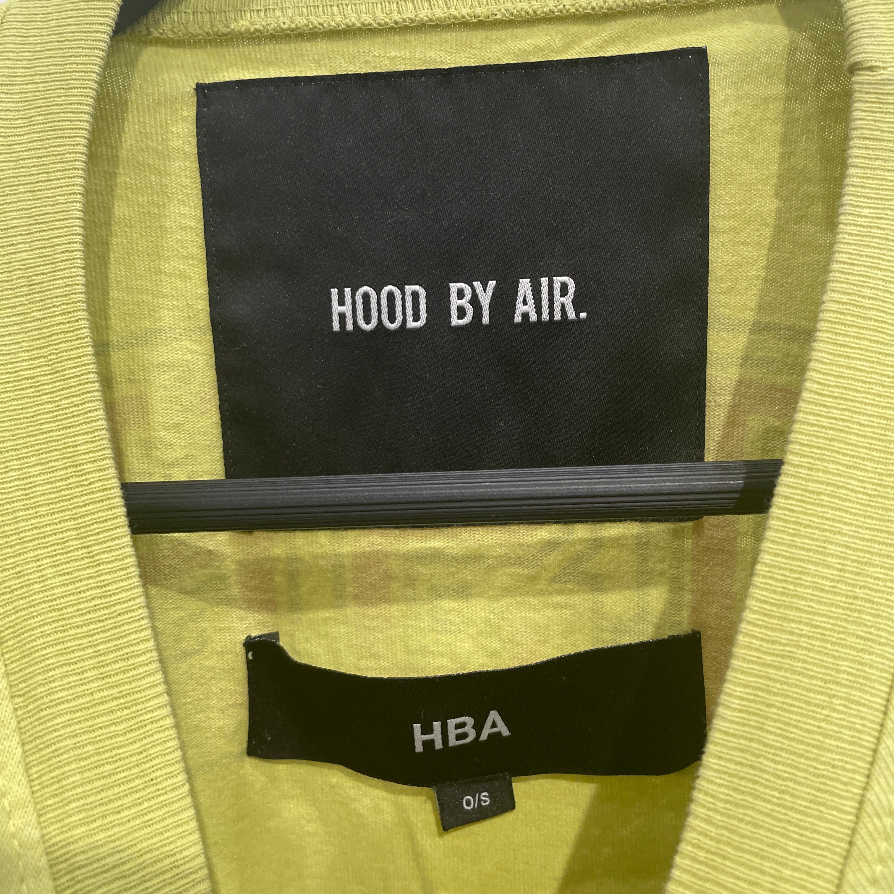 HOOD BY AIR./T-Shirt/O/S/Cotton/GRN/Graphic/lime grn new world citizen view 3