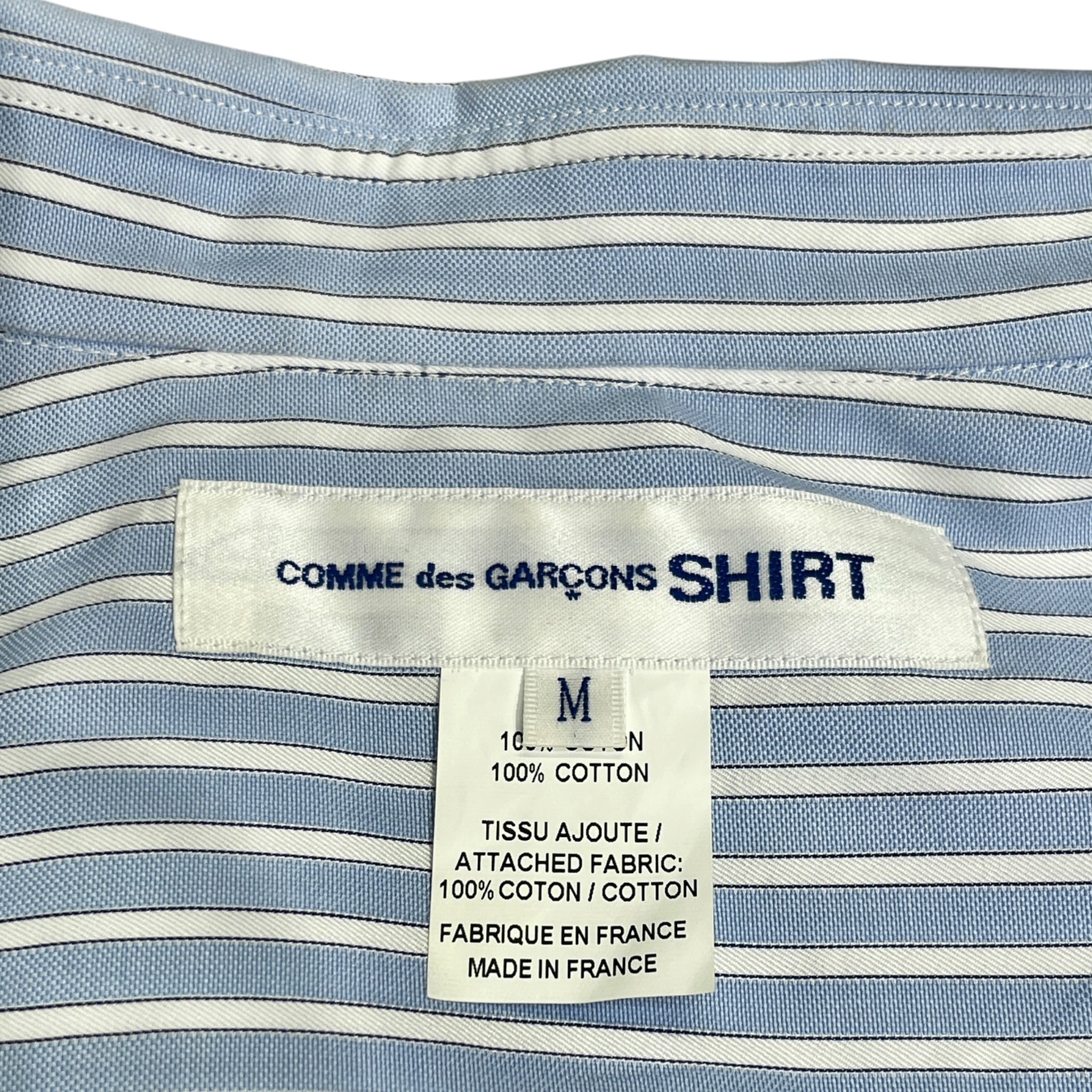 COMME des GARCONS SHIRT/SS Shirt/M/Cotton/BLU/Stripe/WOVEN GREEN DIAMOND view 3