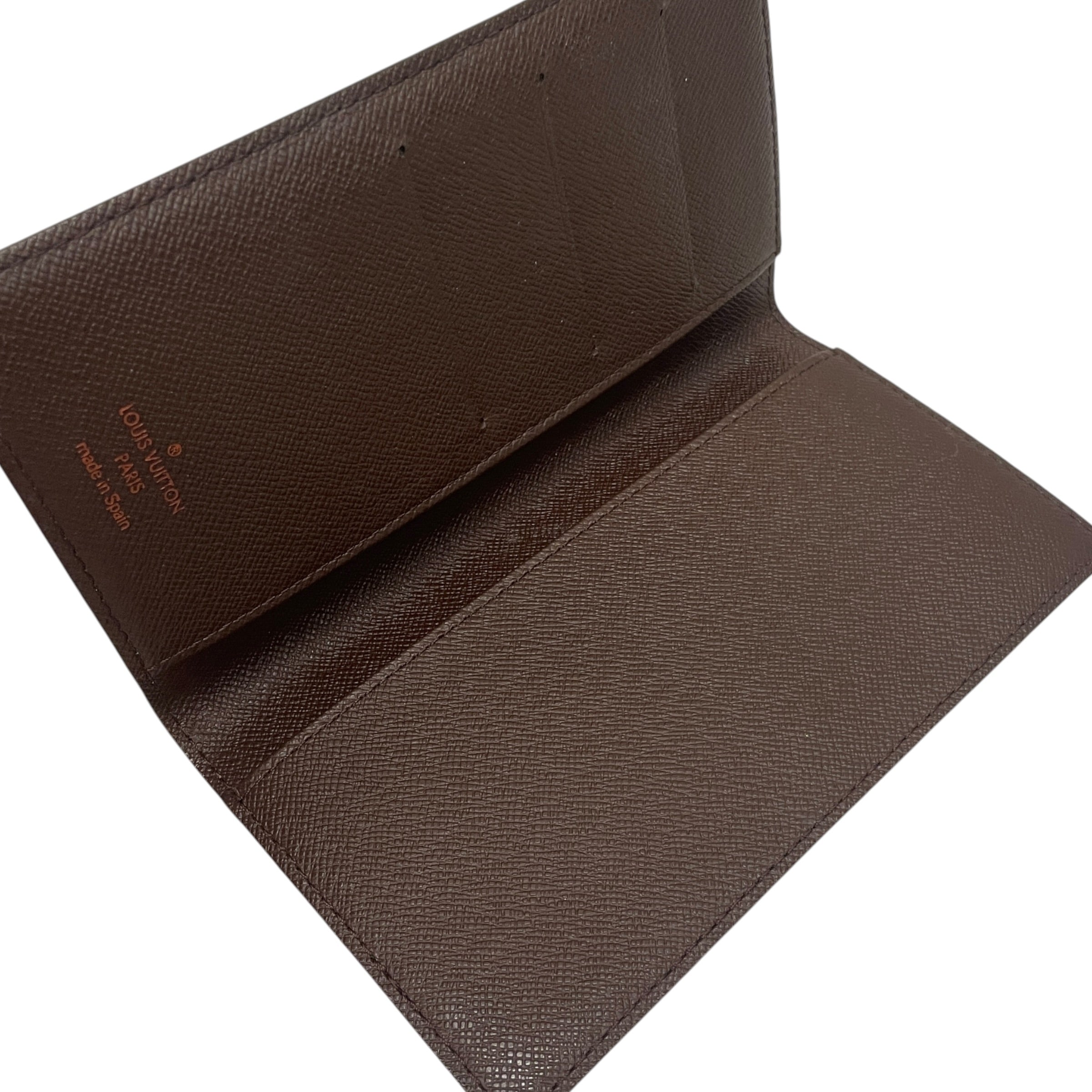 LOUIS VUITTON/Wallet/Glen Check/Leather/BRW/L's/EBENE PASSPORT HOLDER view 4
