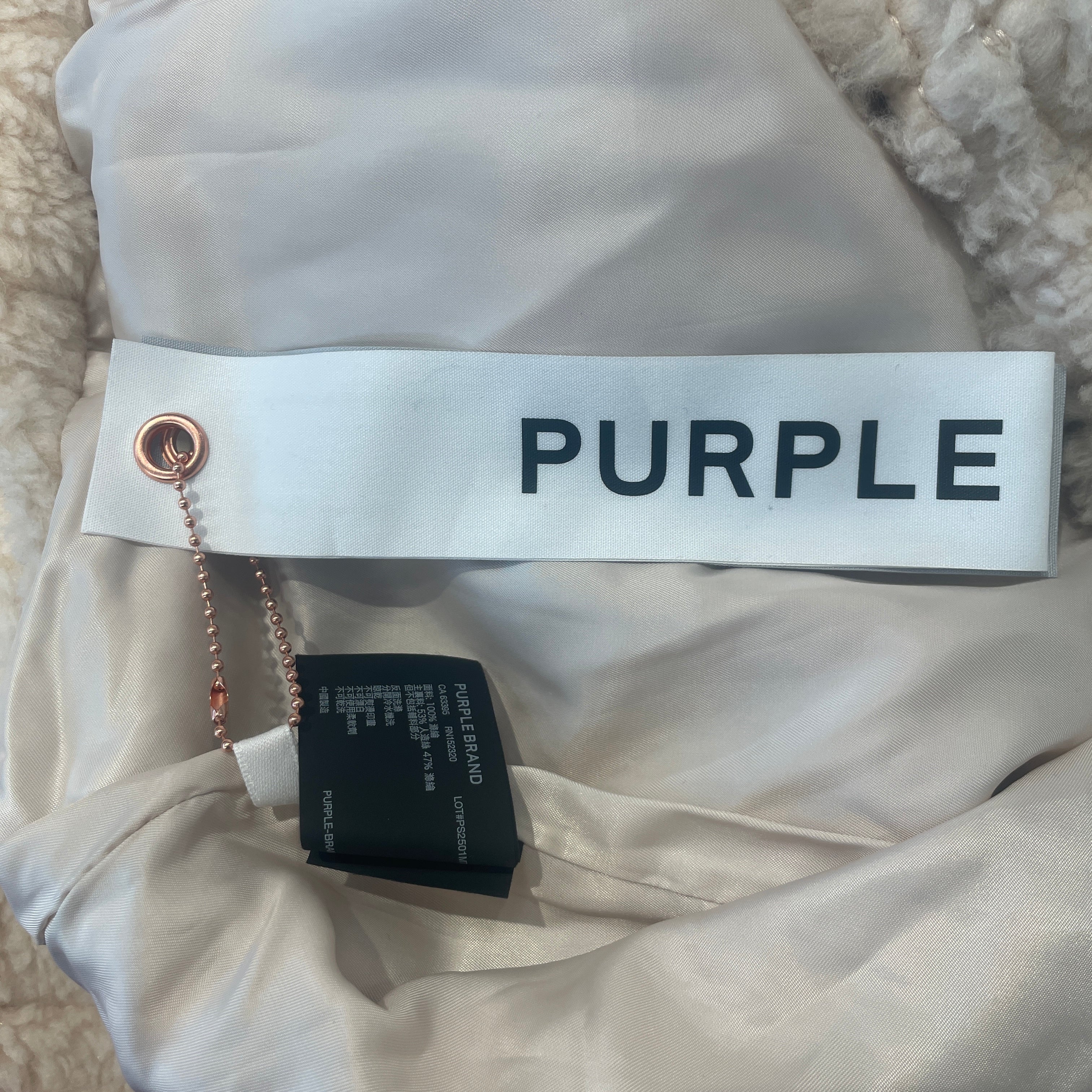 PURPLE BRAND/Jacket/XL/All Over Print/Polyester/CRM/Wordmark Repeat Jacket view 4