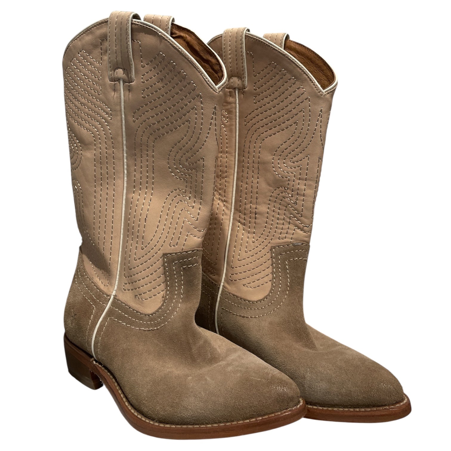 FRYE/Western Boots/US 6.5/Suede/BEG/ view 1