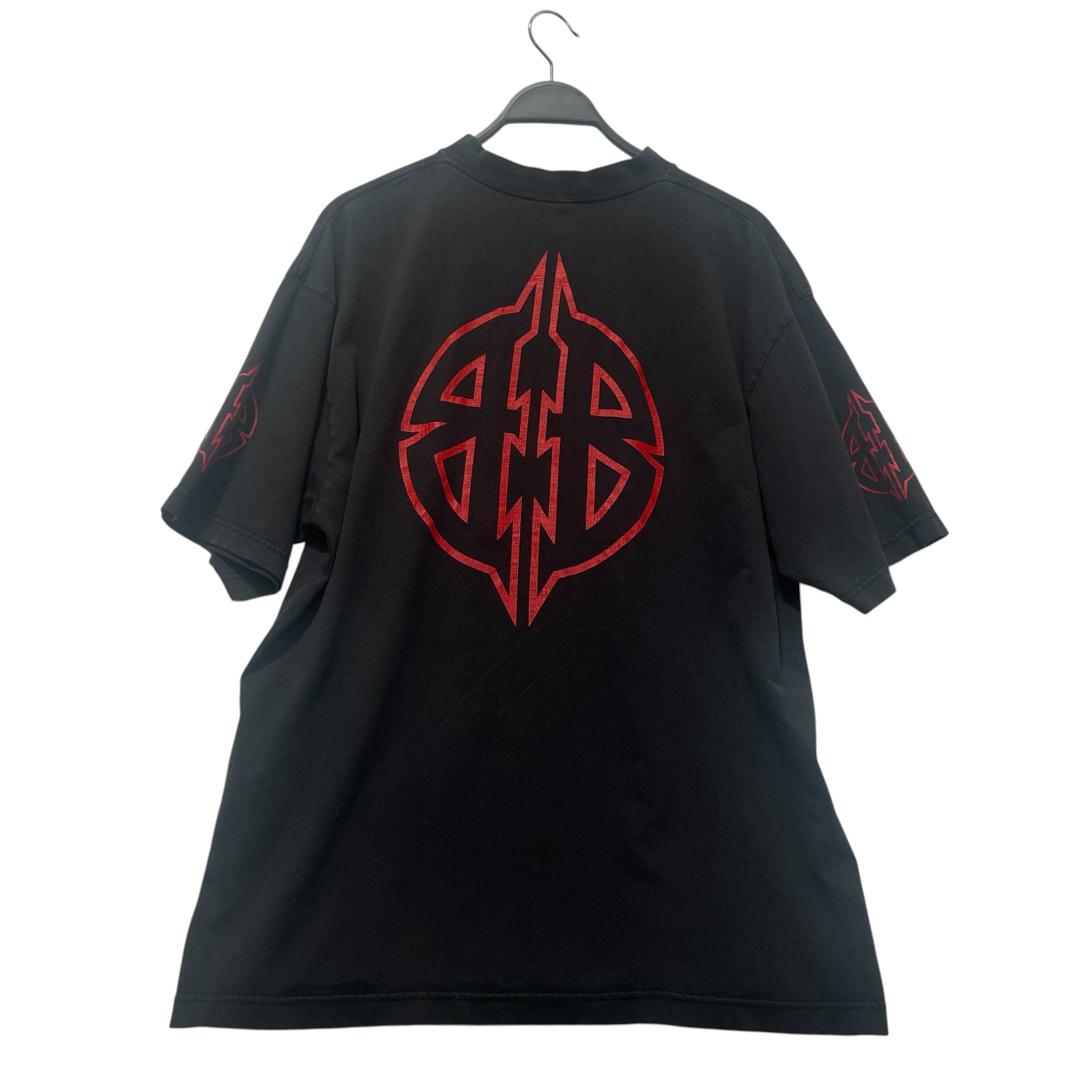 BALENCIAGA/T-Shirt/L/Cotton/BLK/Graphic/'Metal' Logo Graphic T-shirt view 2