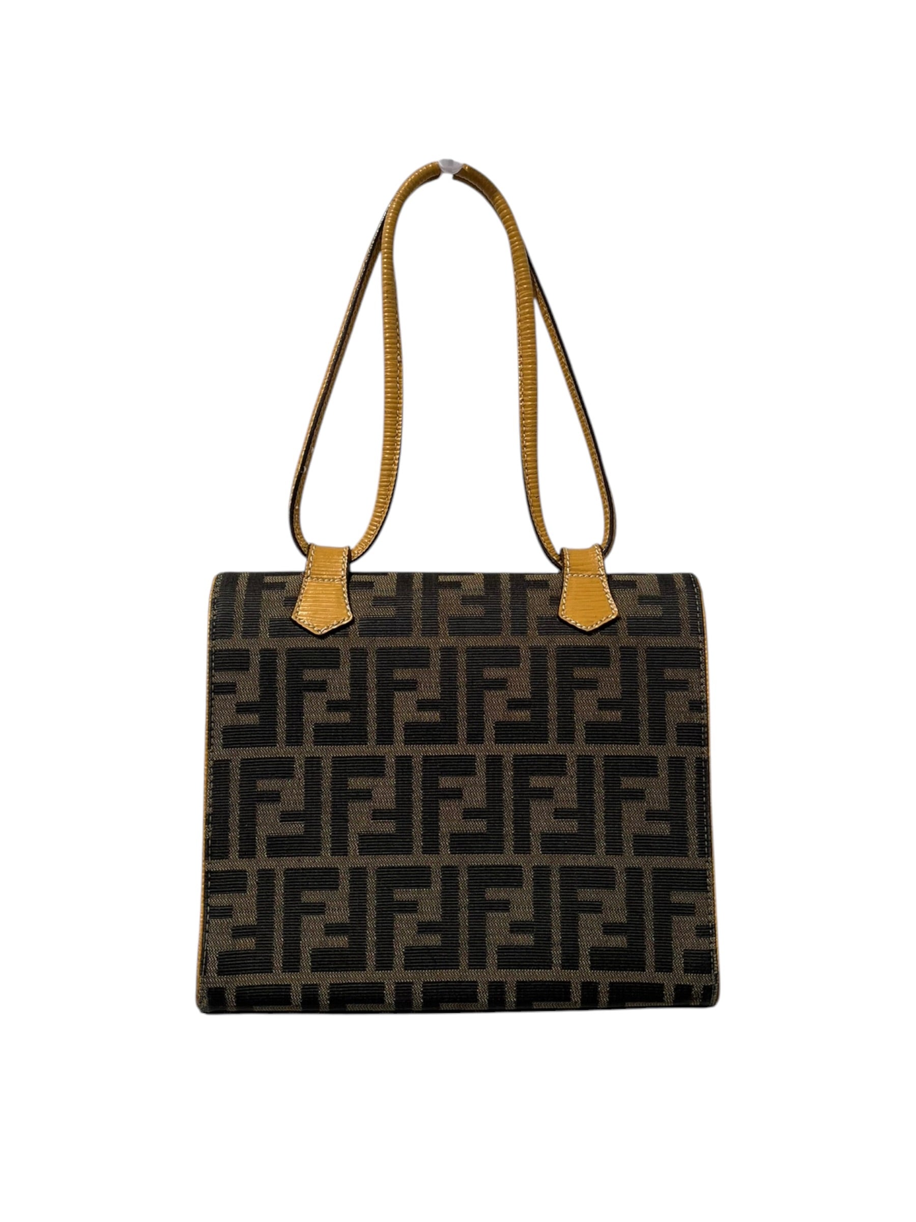 FENDI/Hand Bag/Monogram/Cotton/BEG/ZUCCA HANDBAG view 2