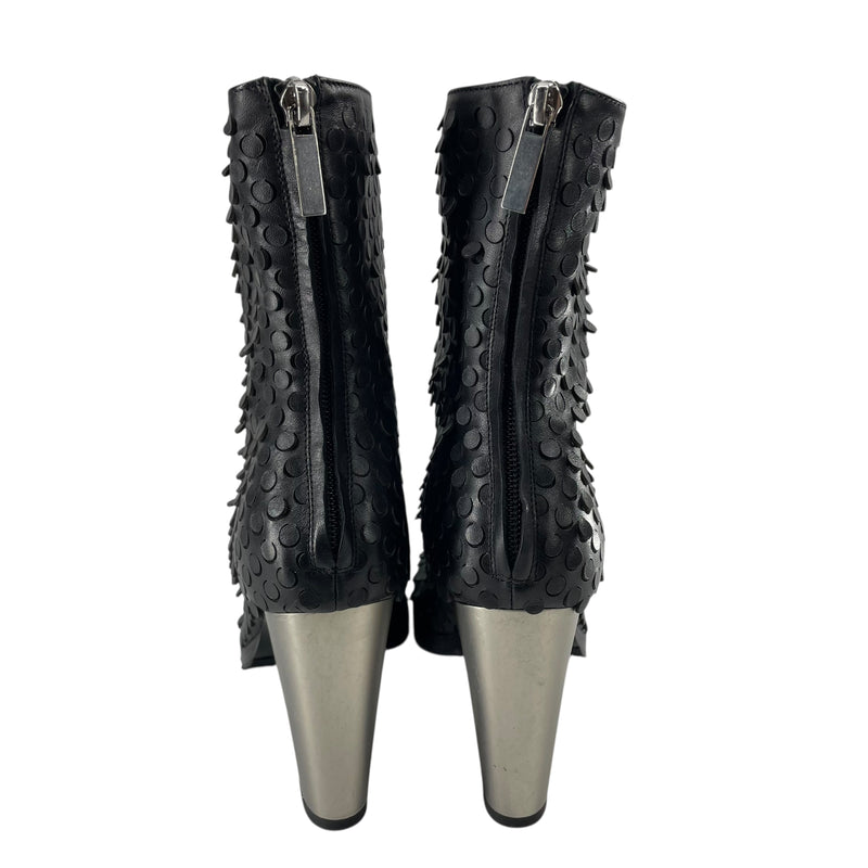 Helmut Lang/Heels/EU 41/Leather/BLK/SMOKE HOLE HEEL BOOT