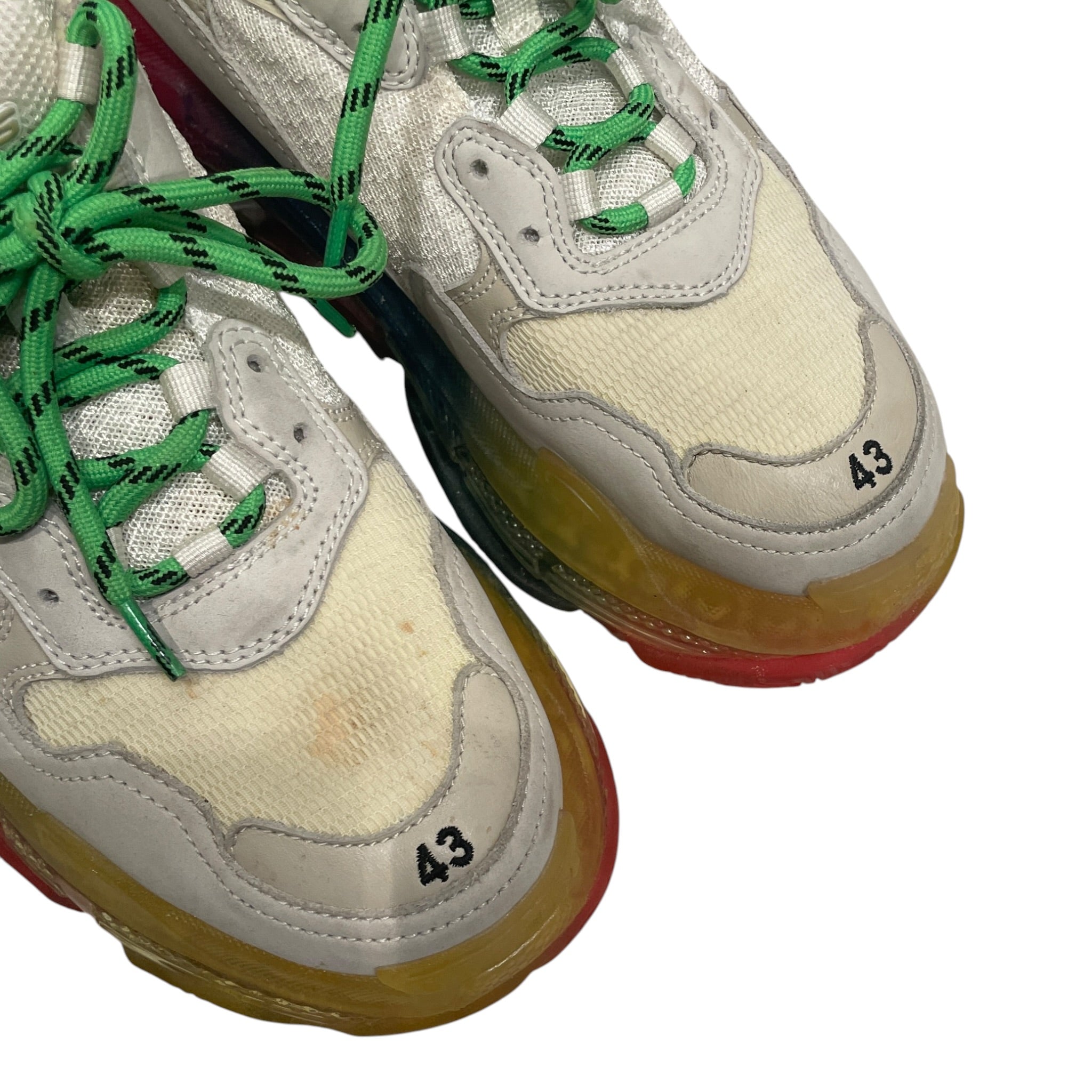 BALENCIAGA/Low-Sneakers/EU 43/Nylon/WHT/RAINBOW SOLE view 4