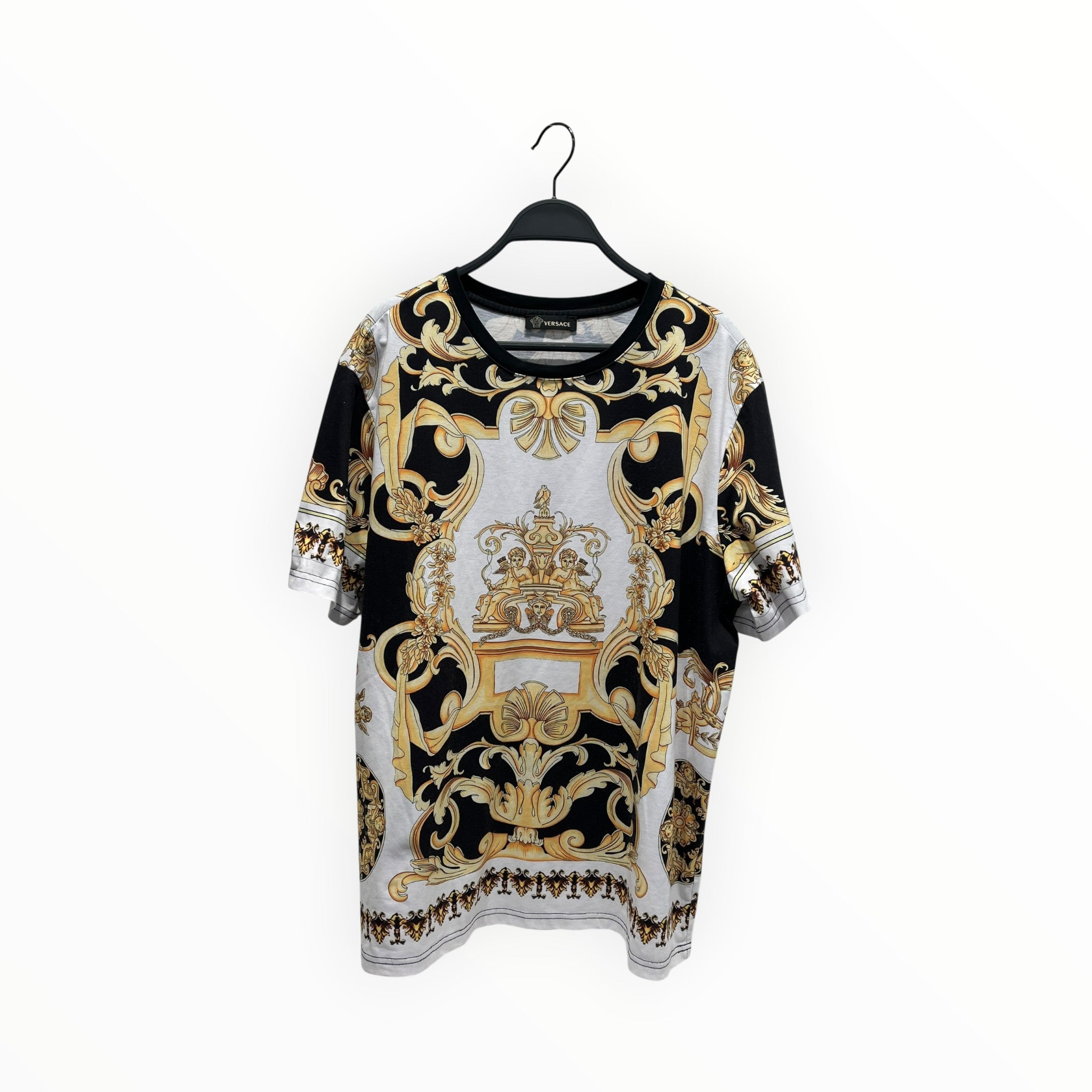 VERSACE/T-Shirt/XL/Cotton/BLK/All Over Print/BAROCCO TRIBUTE PRINT view 1