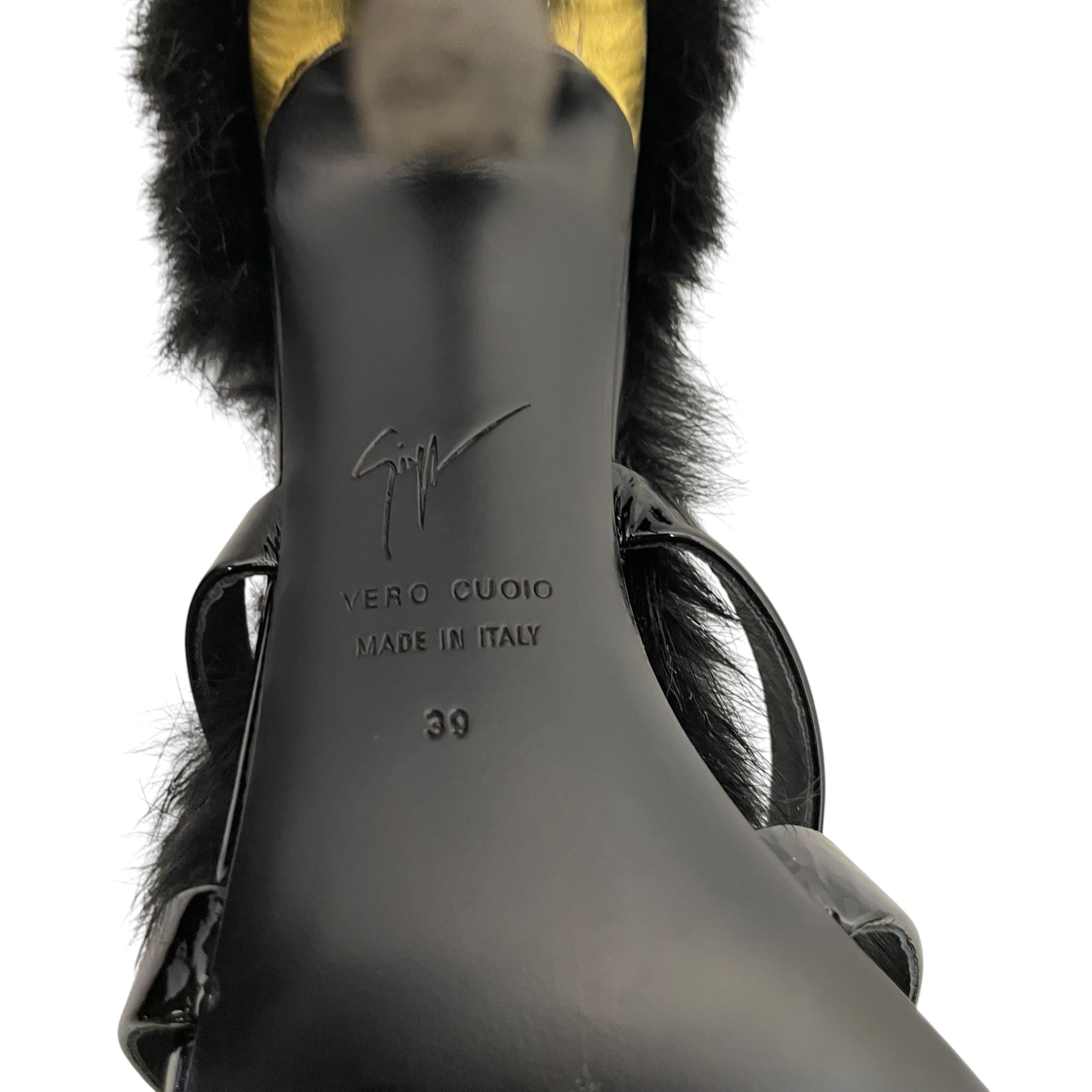 GIUSEPPE ZANOTTI DESIGN/Heels/EU 39/Fake Fur/BLK/Open-Toe/ view 7