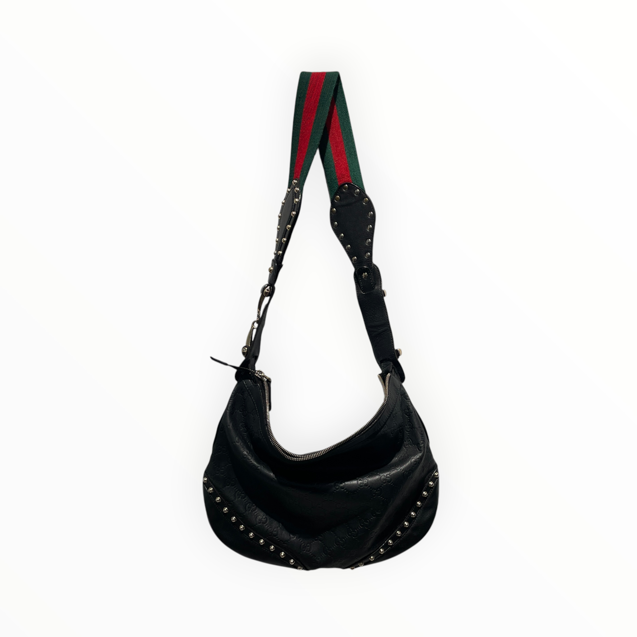 GUCCI/Bag/Monogram/Leather/BLK/pelham studded shoulder bag view 2