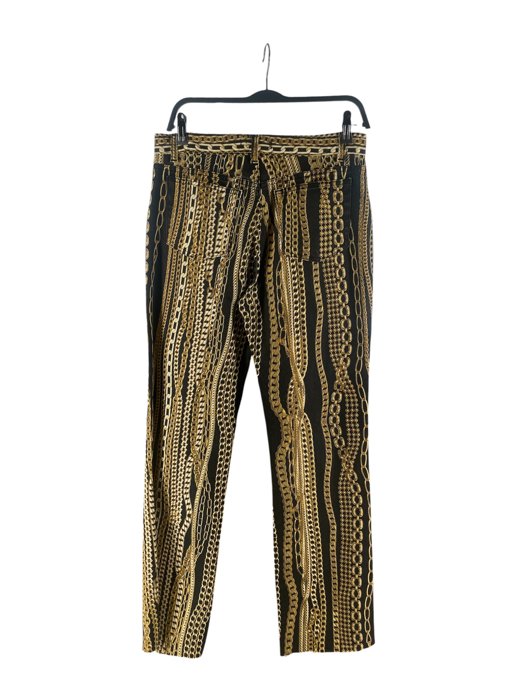 roberto cavalli/Straight Pants/L/All Over Print/Cotton/BLK/GOLD CHAIN DOWN PRINT view 2
