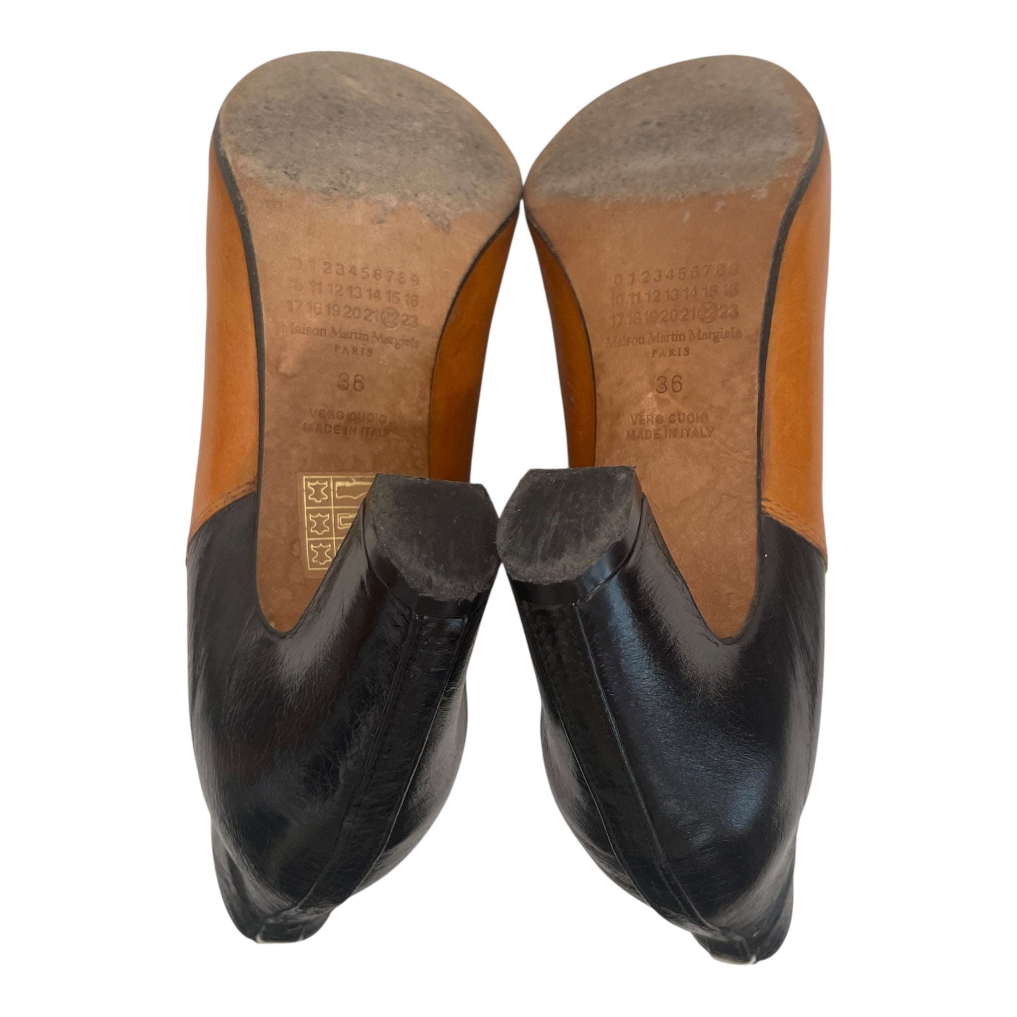 Maison Margiela/Heels/EU 36/Leather/BRW/2 TONE HEELS view 4