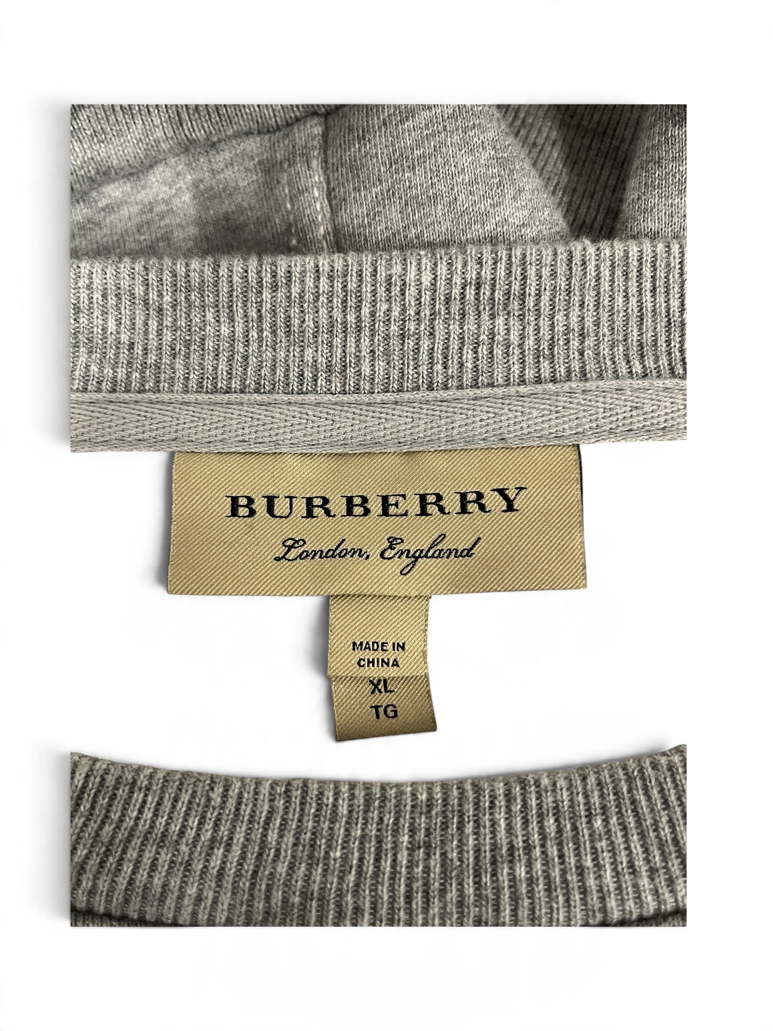 BURBERRY/Sweatshirt/XL/Cotton/GRY/WHITE LOGO EMBROIDERY view 3