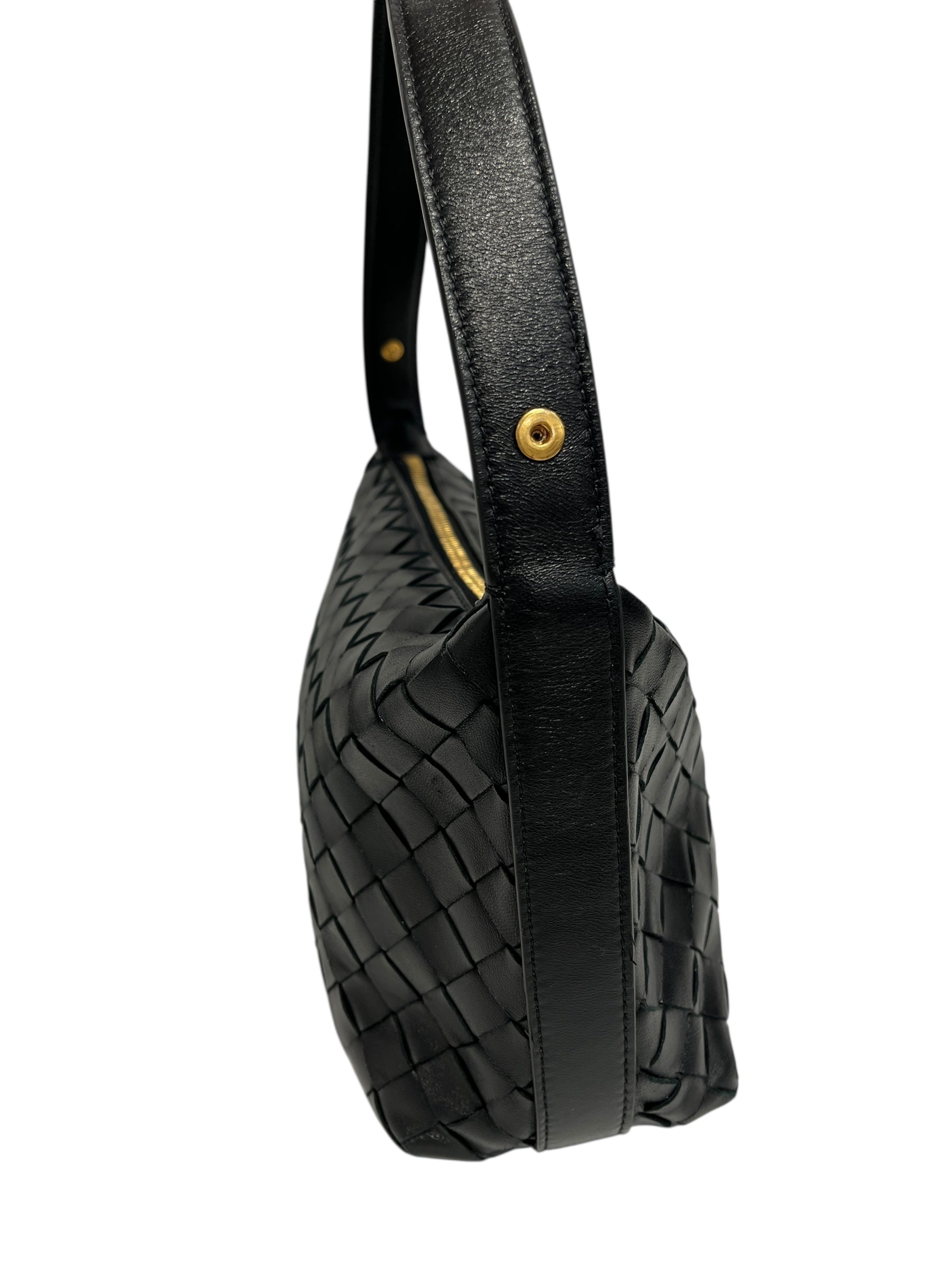 BOTTEGA VENETA/Hand Bag/Leather/BLK/WALLACE MINI WOVEN view 4